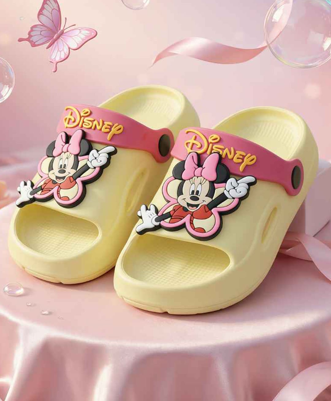 Yellow Bee Mickey & Friends Featuring Minnie Mouse Applique Detailed Slingback Sandals - White-picture-17