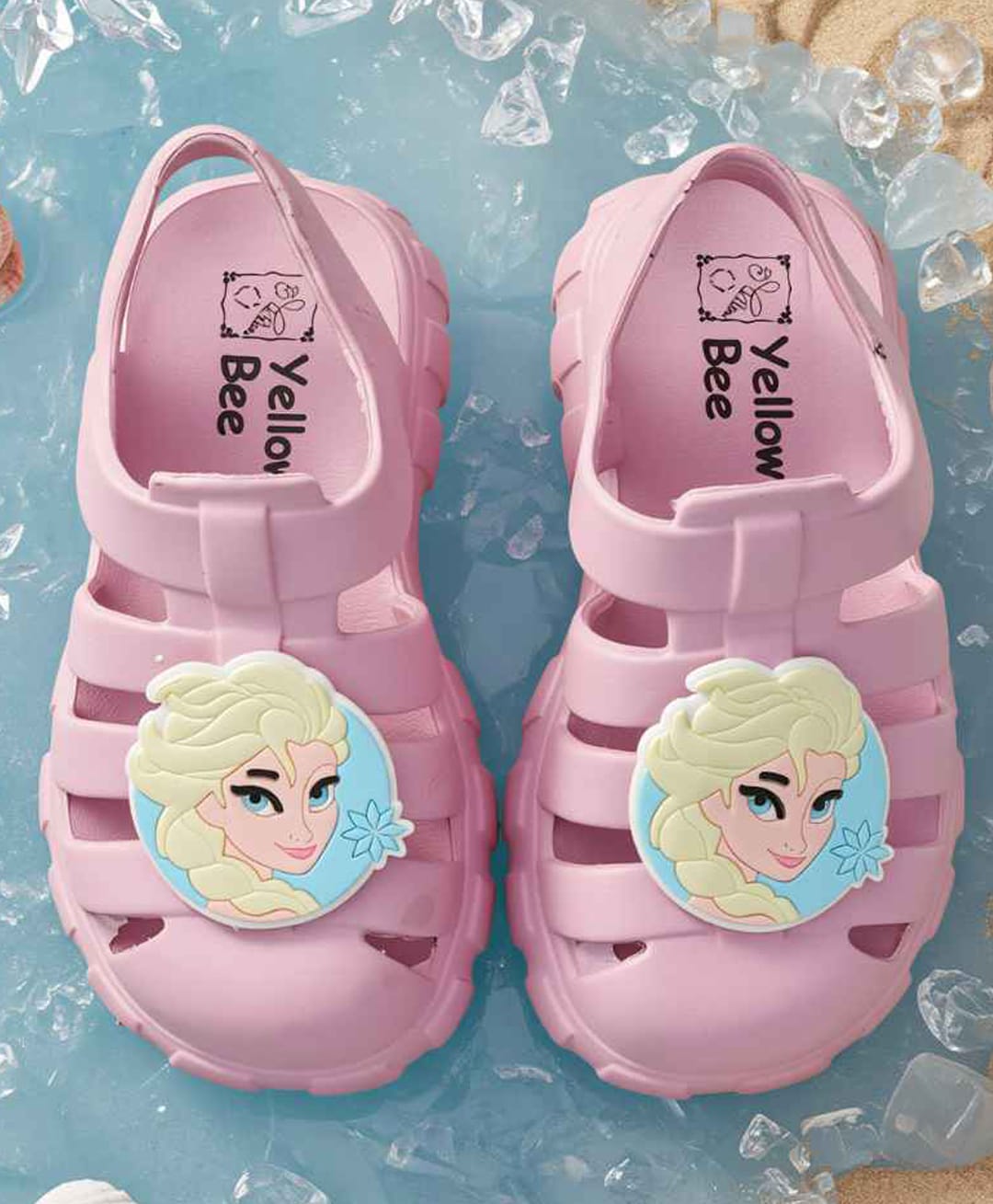 Yellow Bee Disney Frozen Featuring Elsa Applique Detailed Back Strap Sandals - Pink-picture-11