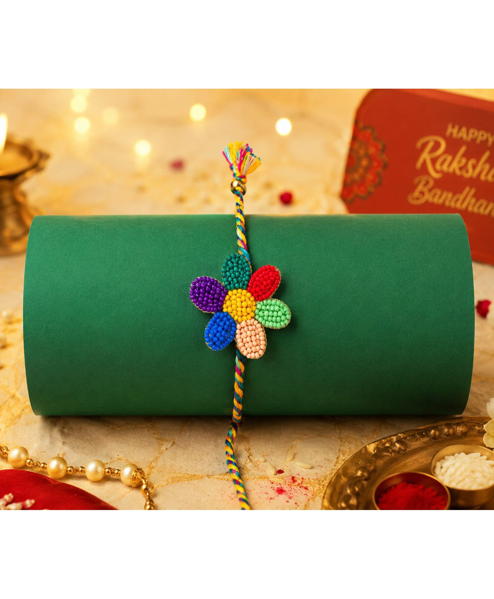 Priaansha Creations - Rainbow Flower Rakhi - Multicolor-image-14