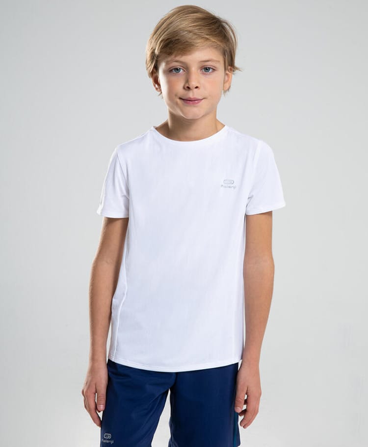 DECATHLON Knit Half Sleeves Solid Tee - White-picture-27