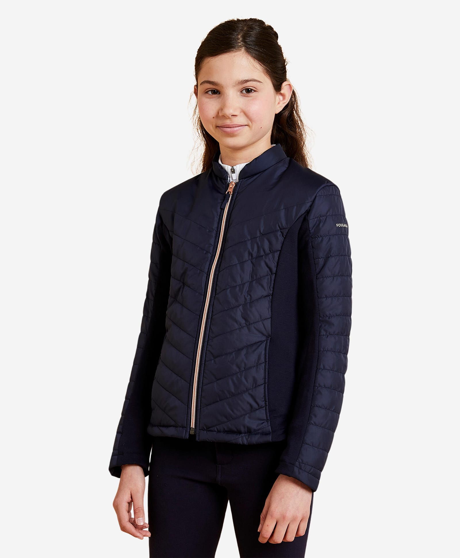 DECATHLON Fouganza 500 Woven Full Sleeves Striped Horse Riding Jacket - Navy Blue-picture-20