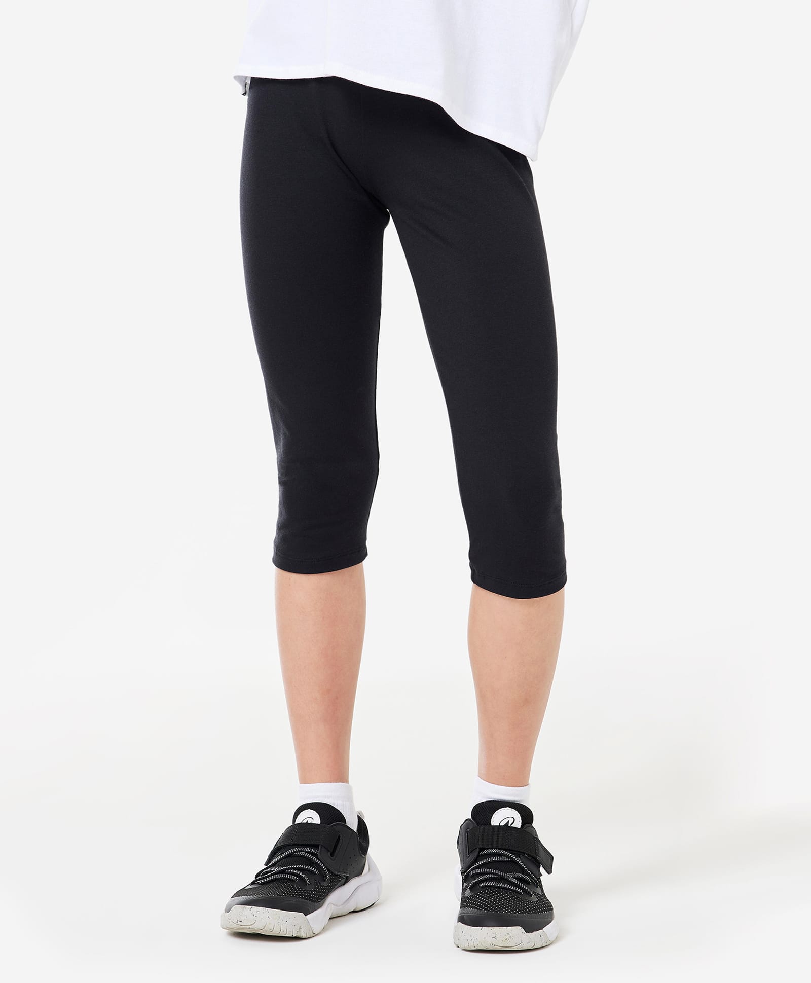 DECATHLON Domyos Knit Solid Cropped Leggings - Black-picture-43