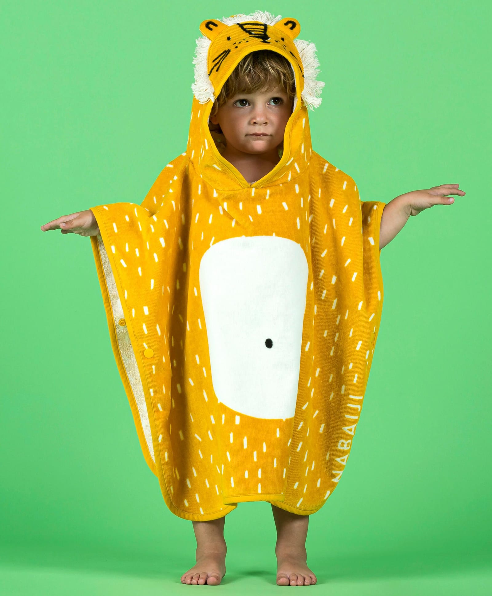 DECATHLON Cotton Knit Lion Designed Poncho - Yellow-picture-22