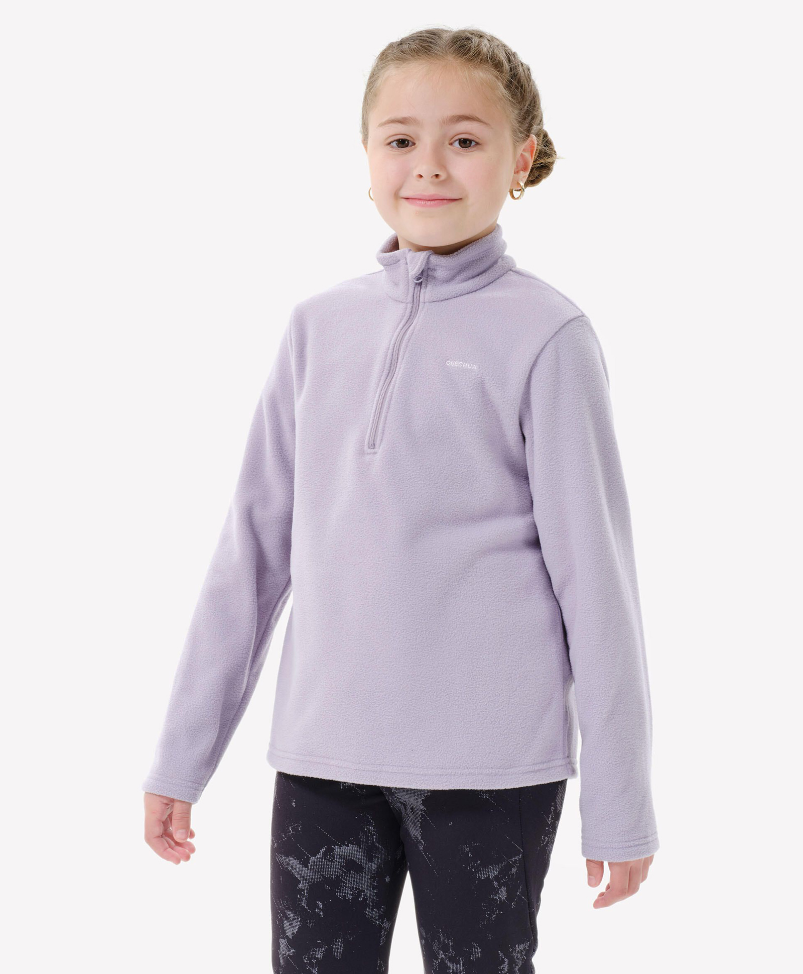 DECATHLON Quechua MH100 Woven Full Sleeves Solid Fleece Hiking Jacket - Purple-picture-29