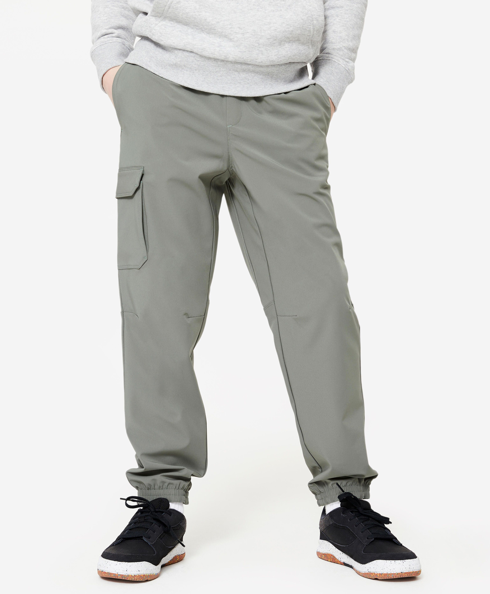 DECATHLON Knit Solid Cargo Style Joggers - Green-picture-41