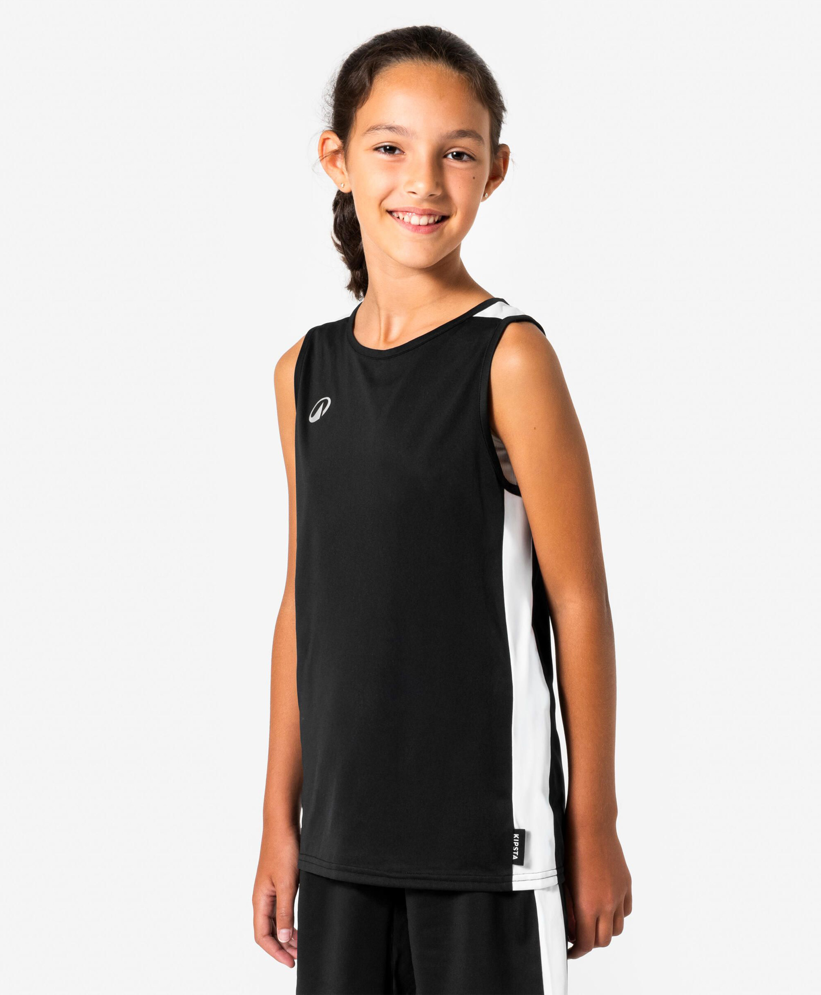 DECATHLON Kipsta 100 Knit Sleeveless Side Striped Basketball Tee - Black-picture-32