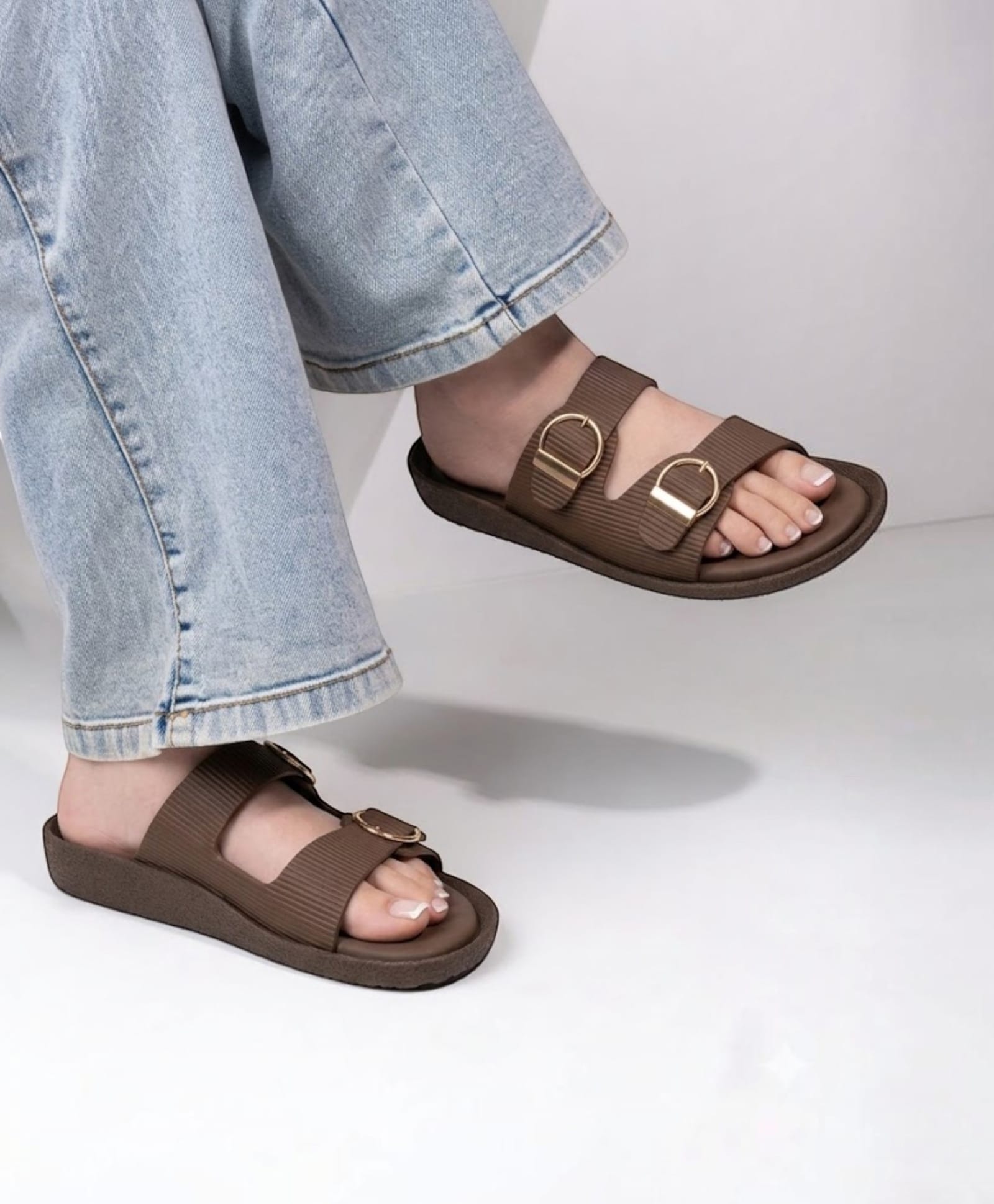 Freeplay Buckle Detailed Sandals - Brown-picture-6