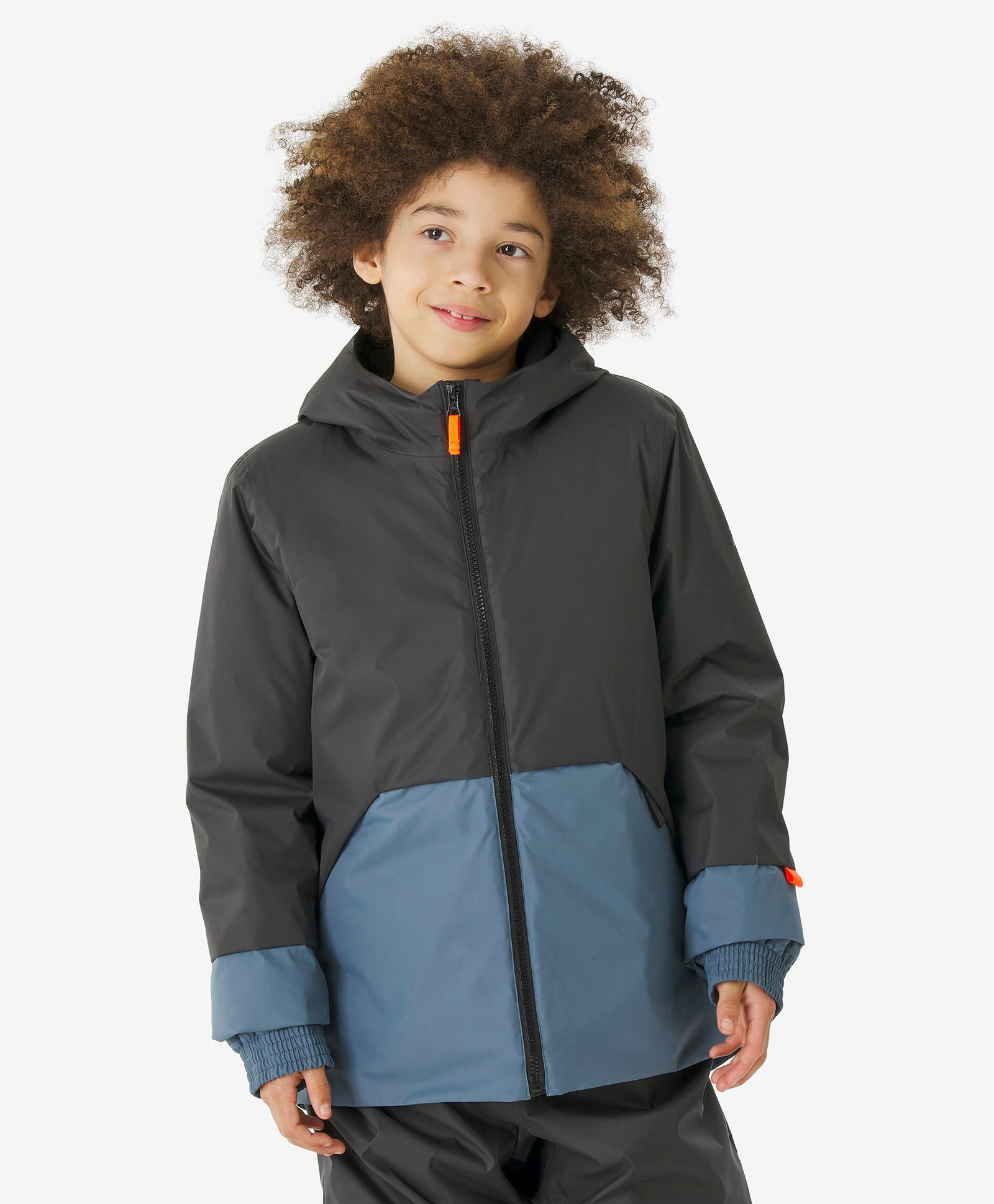 DECATHLON Wedze SKI100 Woven Full Sleeves Colour Blocked Hooded Ski Jacket - Black & Teal-picture-25
