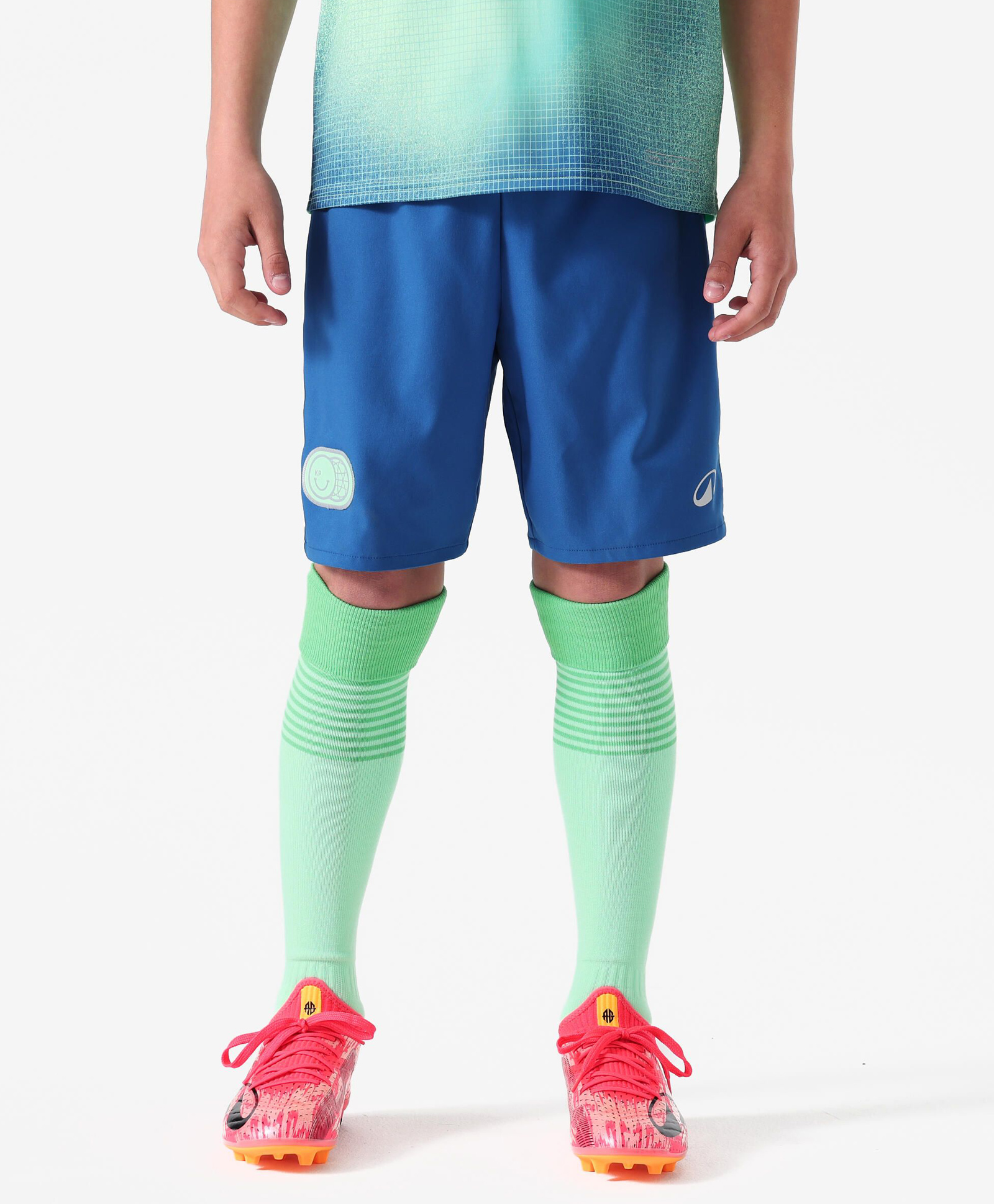 DECATHLON Kipsta Viralto Knit Smiley Patch Detailed Football Shorts - Blue-picture-20