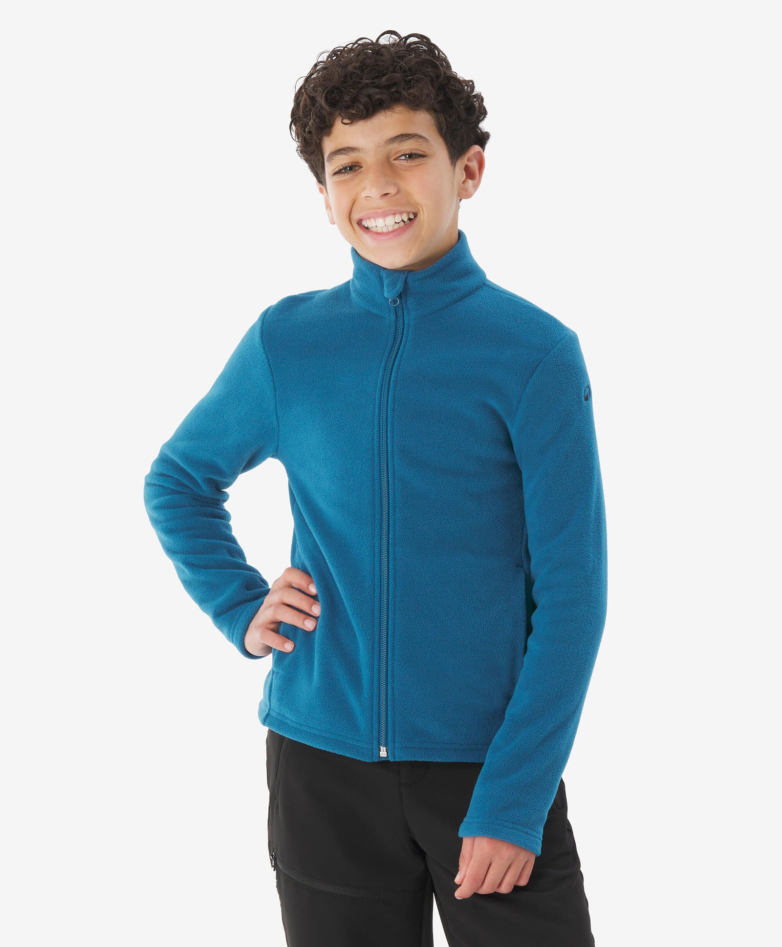 DECATHLON Quechua MH100 Woven Full Sleeves Solid Fleece Jacket - Blue-picture-41