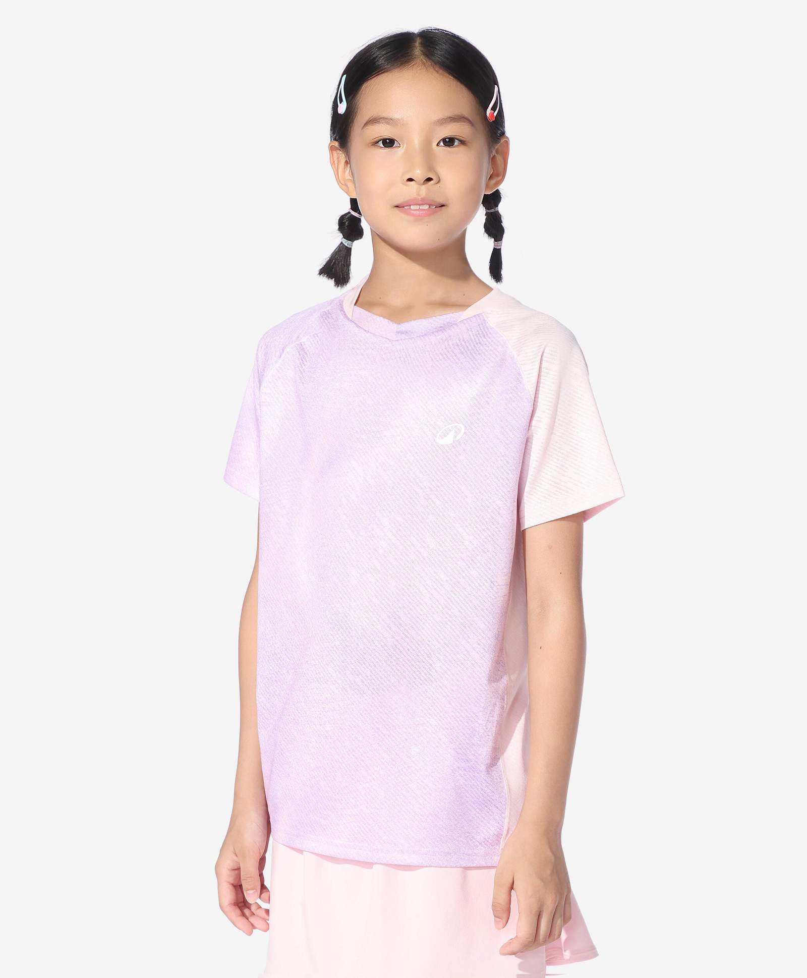 DECATHLON Kuikma Lite 560 Jr Knit Half Sleeves Colour Blocked & Striped Badminton Tee - Pink-picture-23