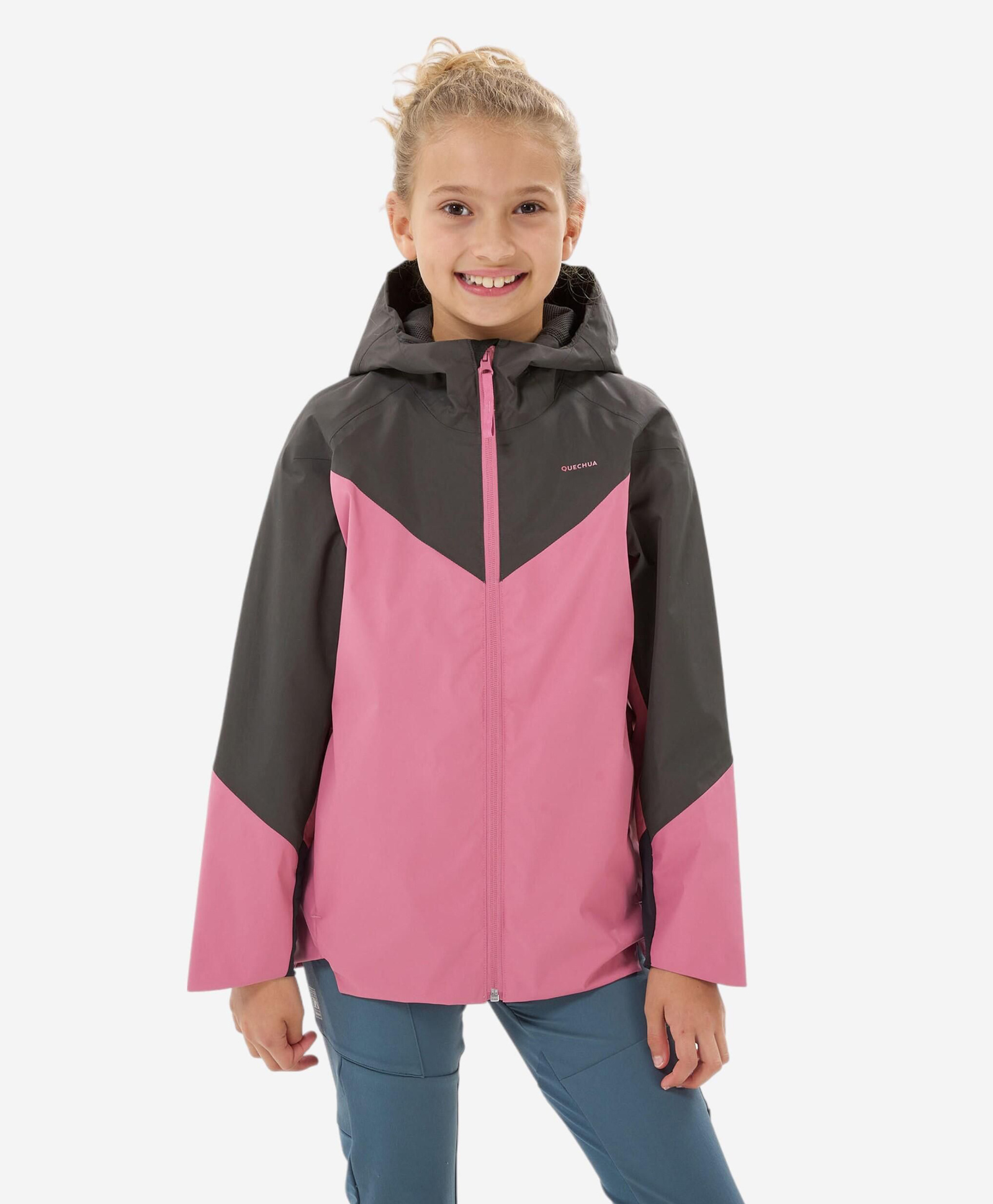DECATHLON Quechua MH500 TW Opaque Full Sleeves Colour Blocked Hiking Jacket - Pink-picture-42