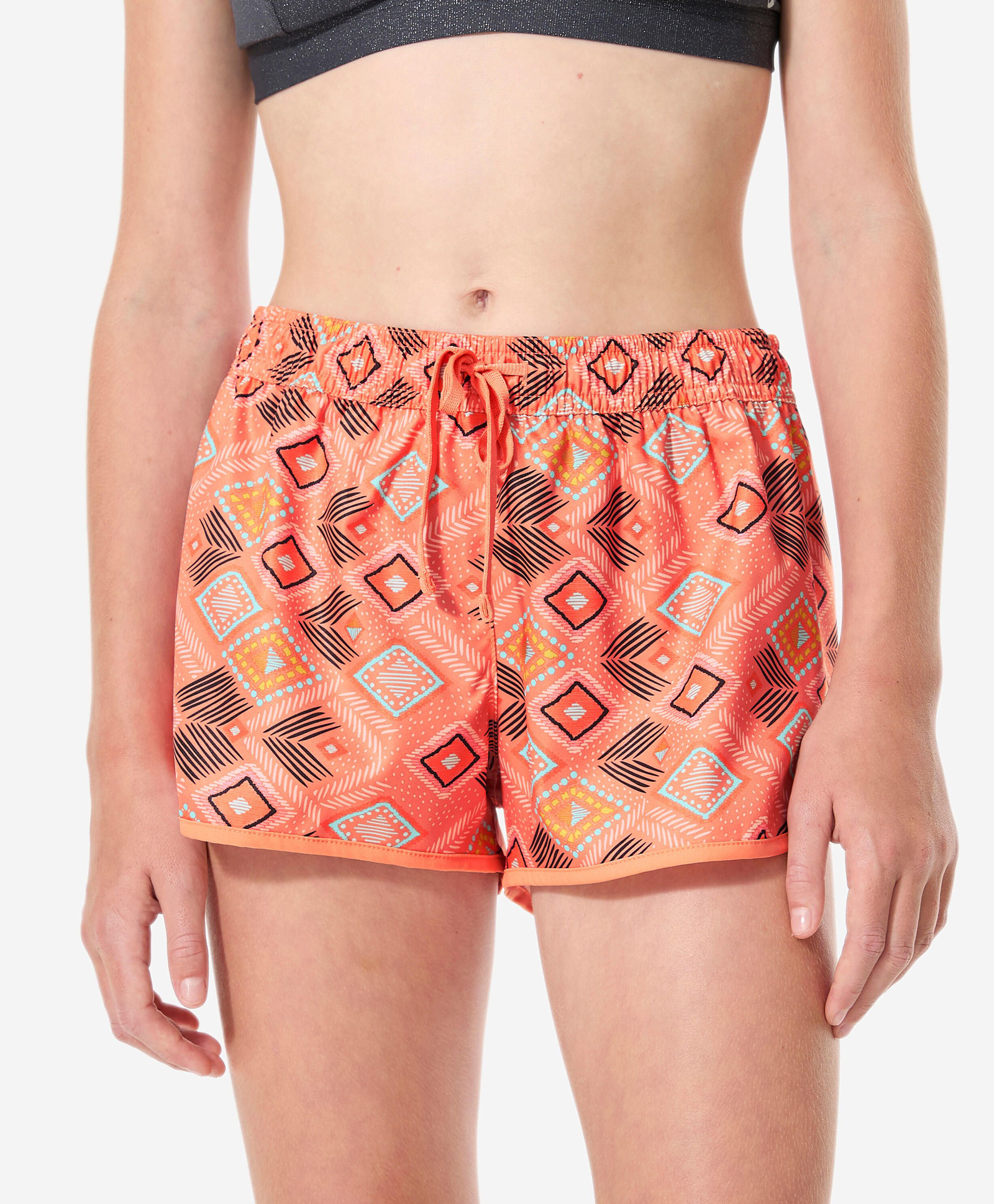 DECATHLON Katy Safi Knit Abstract Printed Swim Shorts - Orange-picture-21