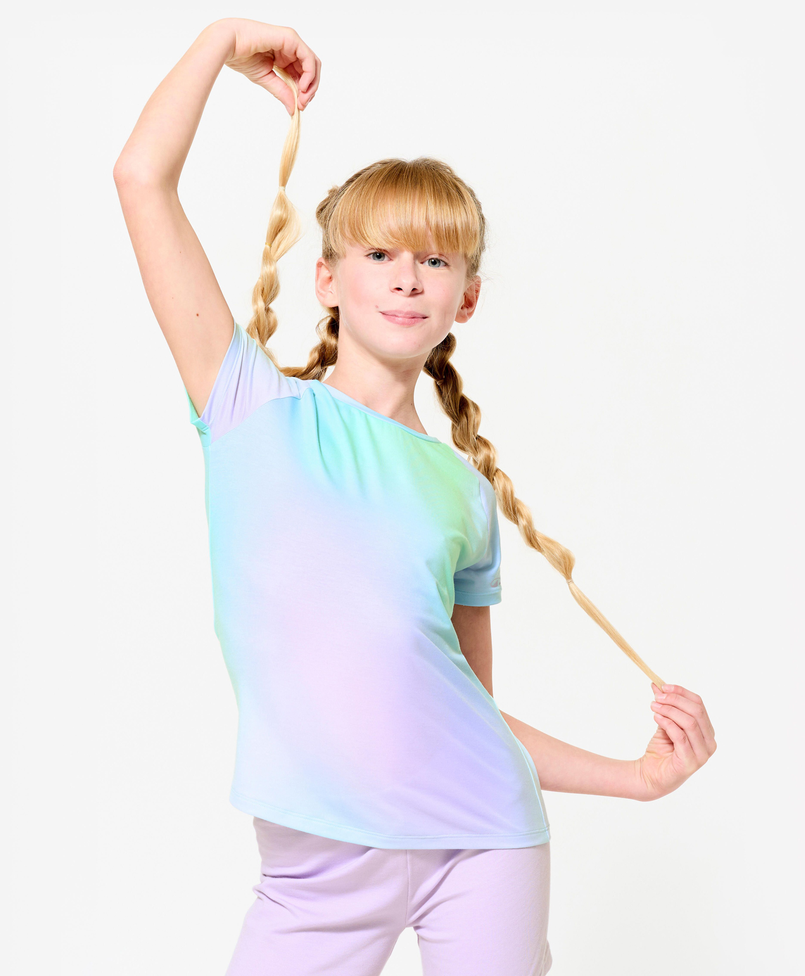 DECATHLON 500 Knit Half Sleeves Multi Sport Ombre Tee - Green & Purple-picture-20