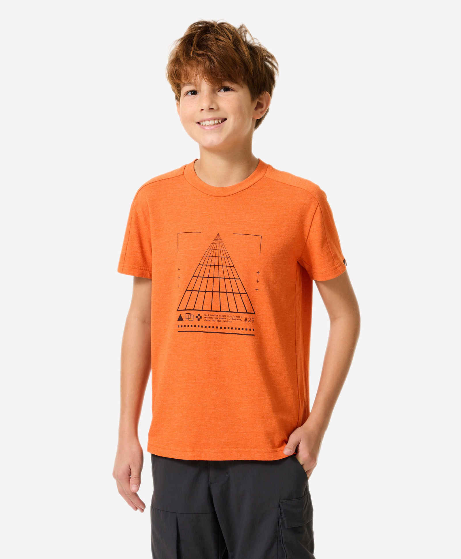 DECATHLON Quechua NH100 Knit Half Sleeves Outdoor Text Printed Tee - Orange-picture-27