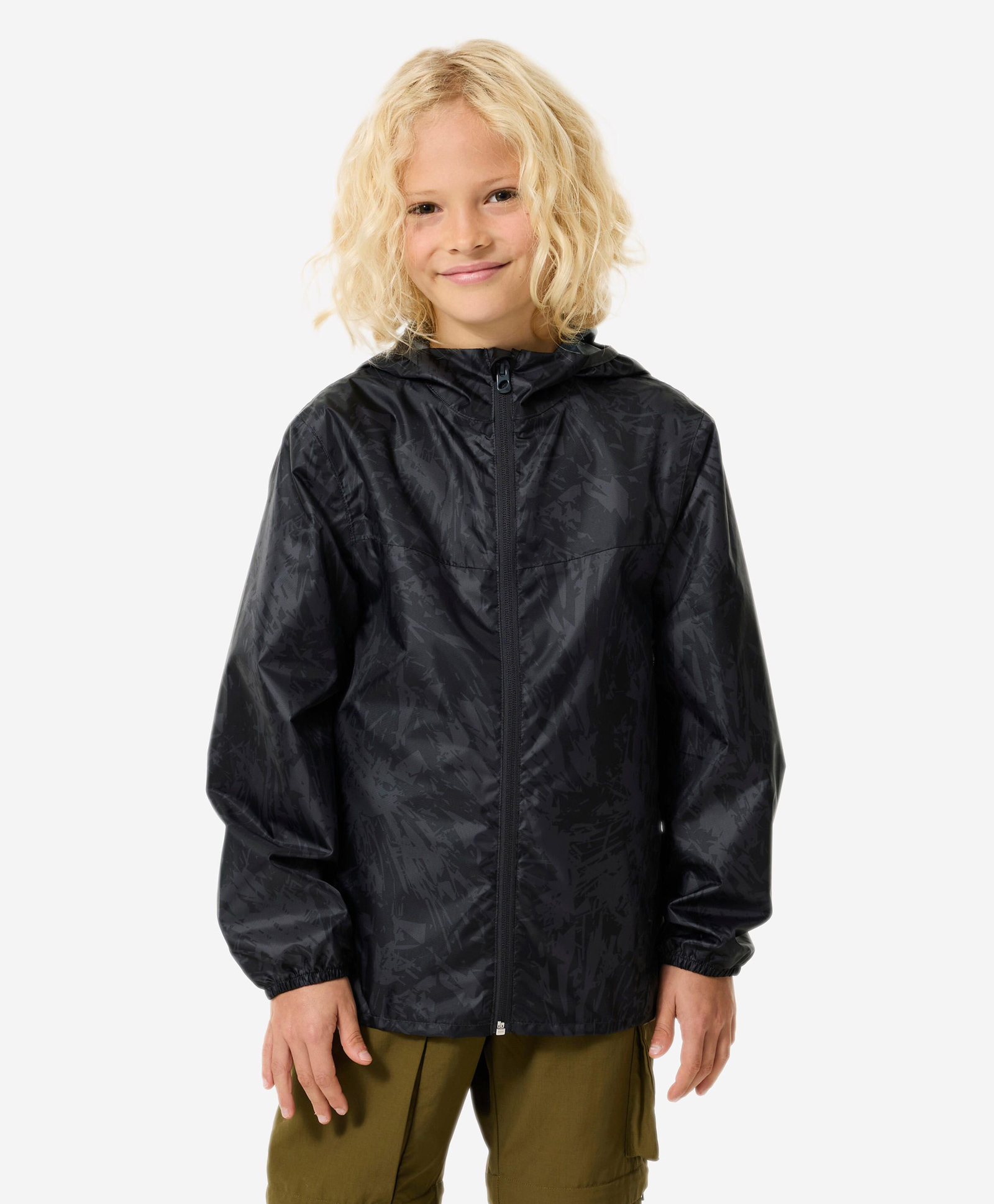 DECATHLON Quechua MH100 Opaque Full Sleeves Abstract Printed Hiking Rain Jacket - Black-picture-31