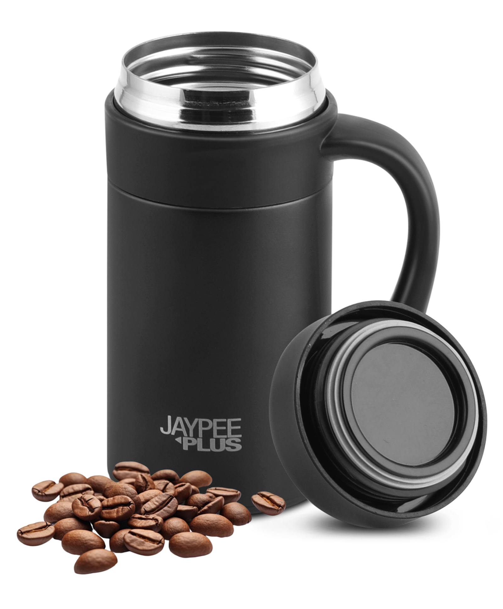 Jaypee Plus Handy Vacuum Insulated Stainless Steel Coffee Mug 300ml Double Wall Travel Mug for Hot & Cold Tea, Coffee & Soup, Black-image-41