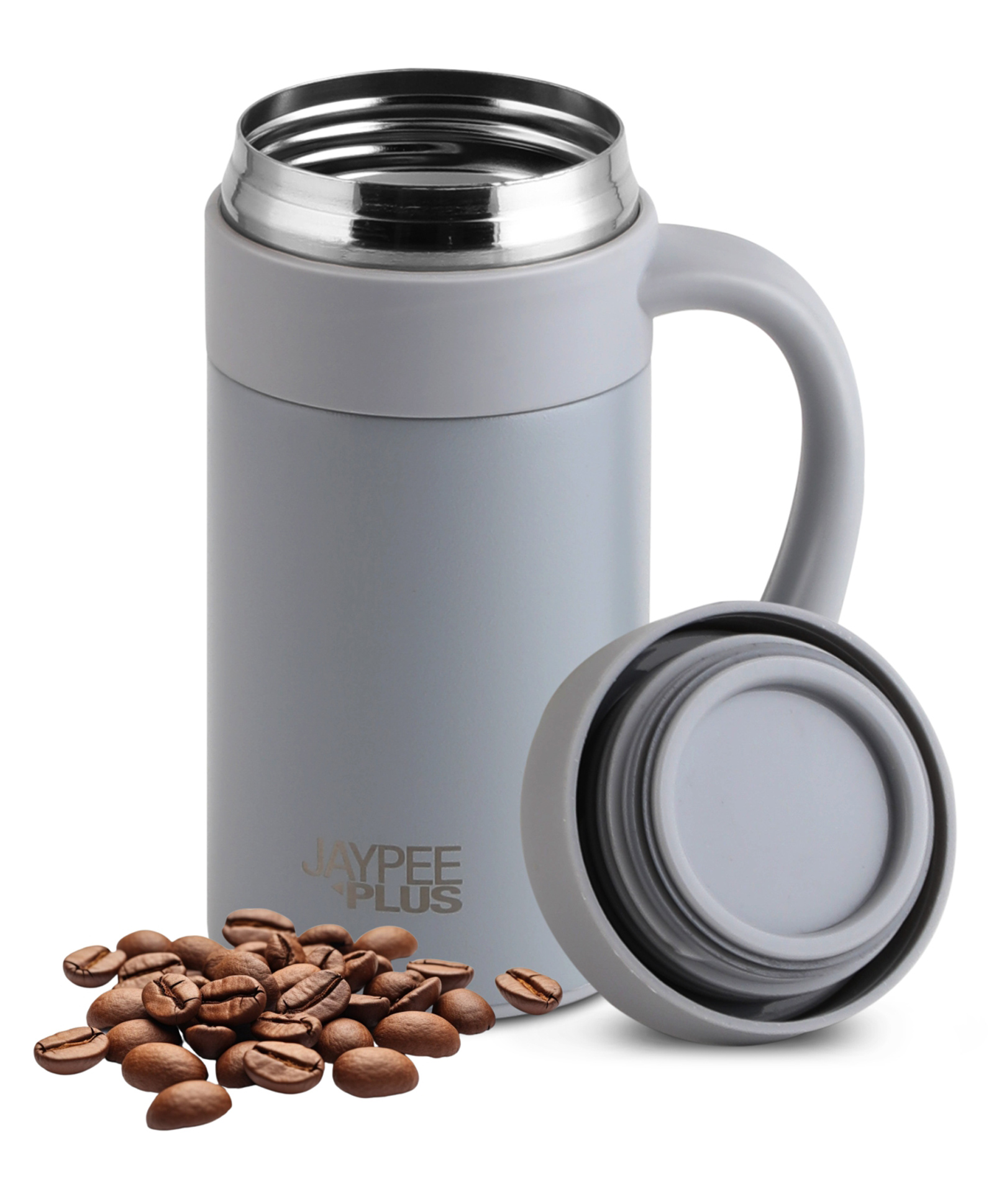 Jaypee Plus Handy Vacuum Insulated Stainless Steel Coffee Mug 300ml Double Wall Travel Mug for Hot & Cold Tea, Coffee & Soup, Grey-picture-26