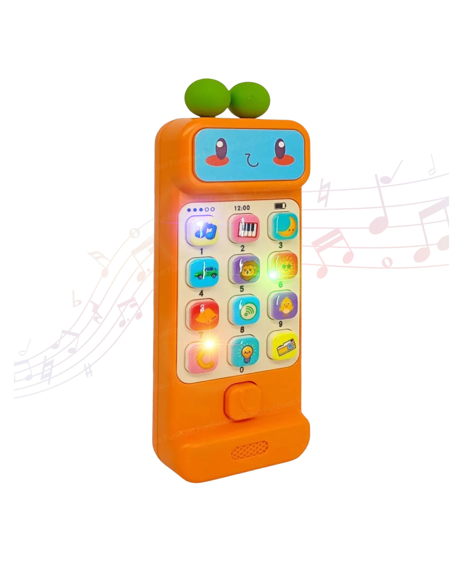 FunBlast Musical Mobile Phone Toy with Light & Sound for Kids - Pack of 1 (Orange)-picture-49