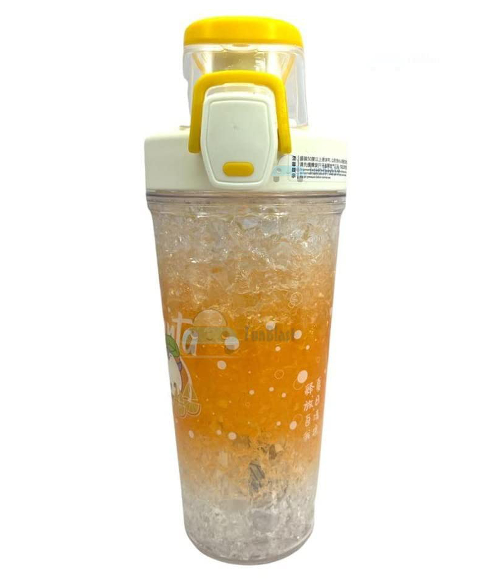 FunBlast Ice Tumbler Bottle with Sipper and Cap - 330 ml (Orange)-picture-10