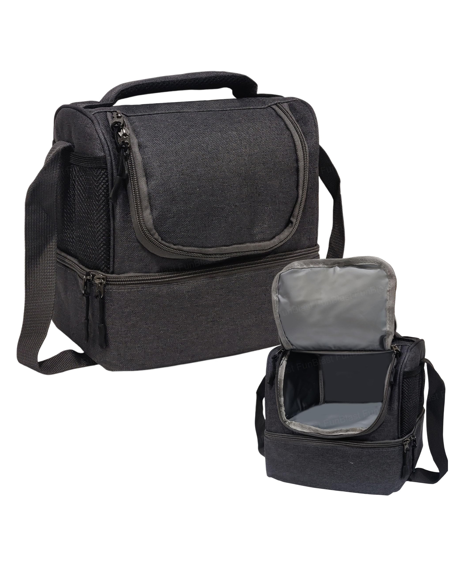 FunBlast Lunch Bag with Adjustable Shoulder Strap & Handle for Women & Men - (Grey)-picture-44