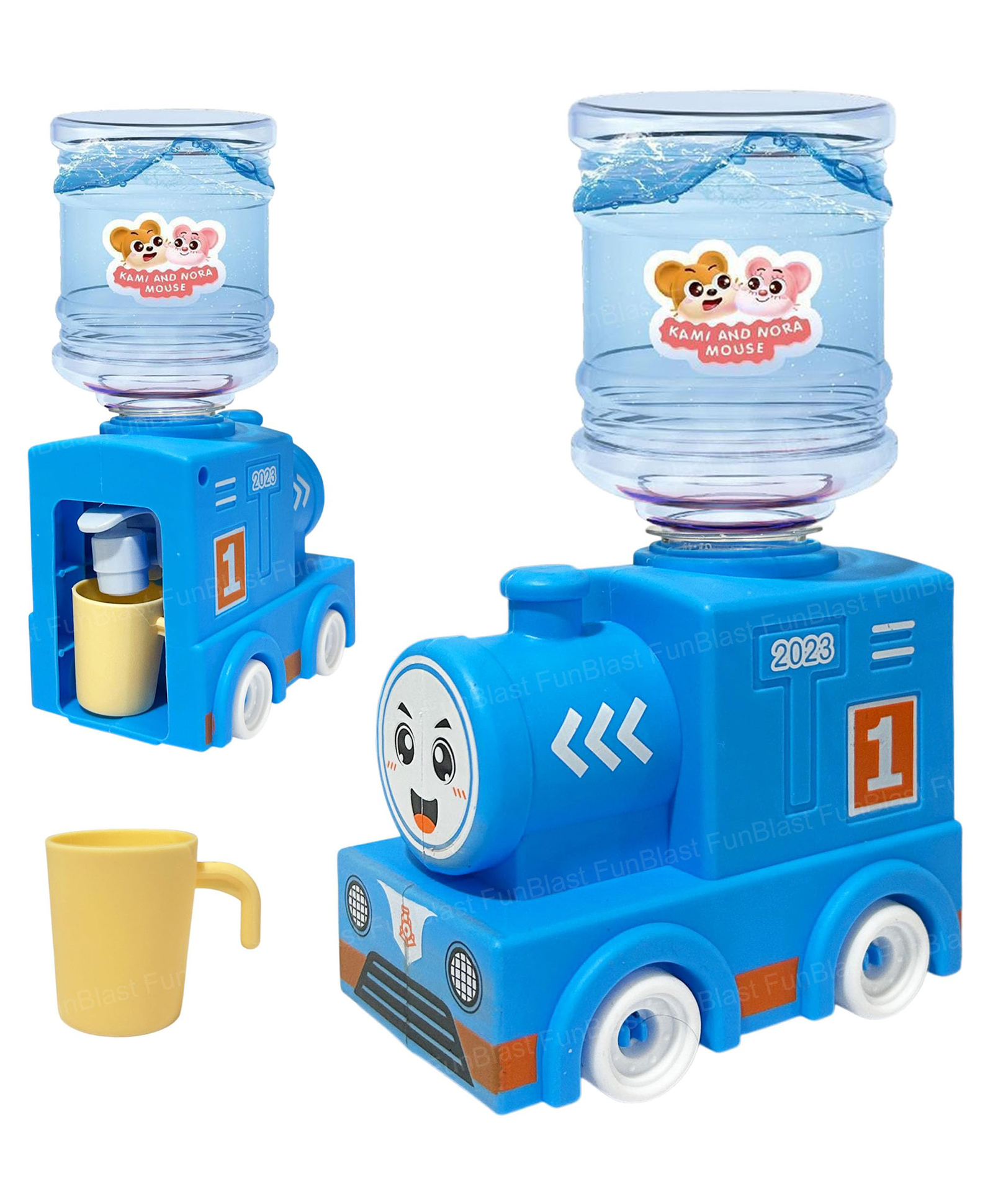 FunBlast Cute Mini Water Dispenser Toy with Wheels for Kids Multicolor-picture-0