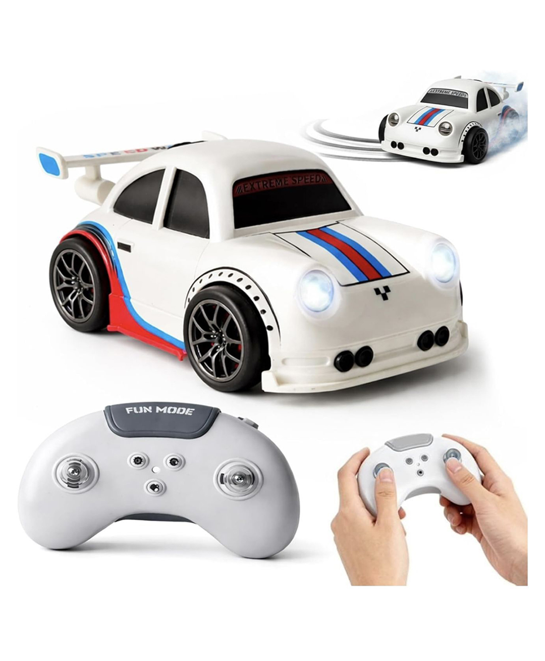 ARCADE TOYS Mini Multifunctional Drift Remote Control Racing Car Toy with Controller, Racing RC Car with Follow Mode, Escape Mode & Remote Control Mode Toy for Kids (Pack of 1, Random Color, Model)-image-10