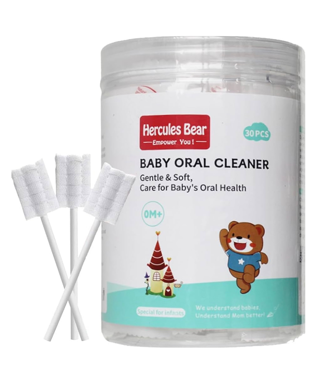 ARCADE TOYS 30 pcs Oral Care Disposable Mouth Swabs for Cleaning Tooth, White-picture-25