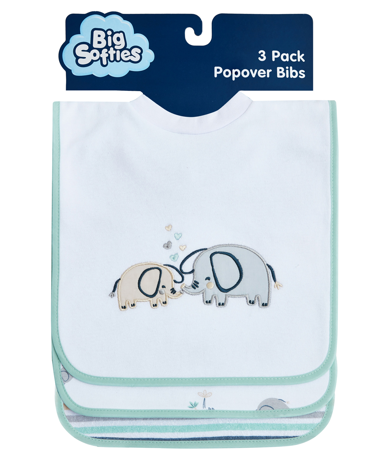 Big Softies 3 Pack Popover Bibs - Elephant-picture-31