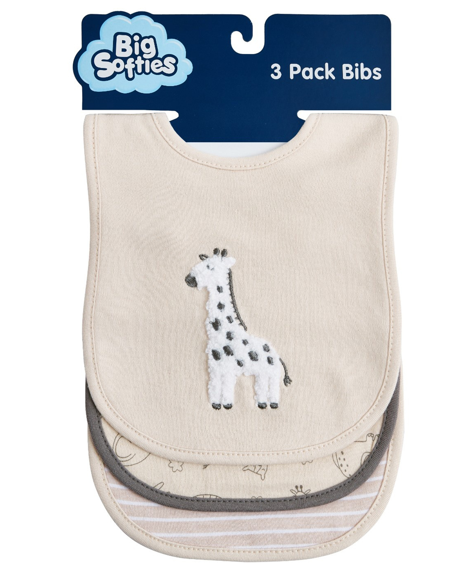 Big Softies 3 Pack Newborn Bibs-Safari-picture-2