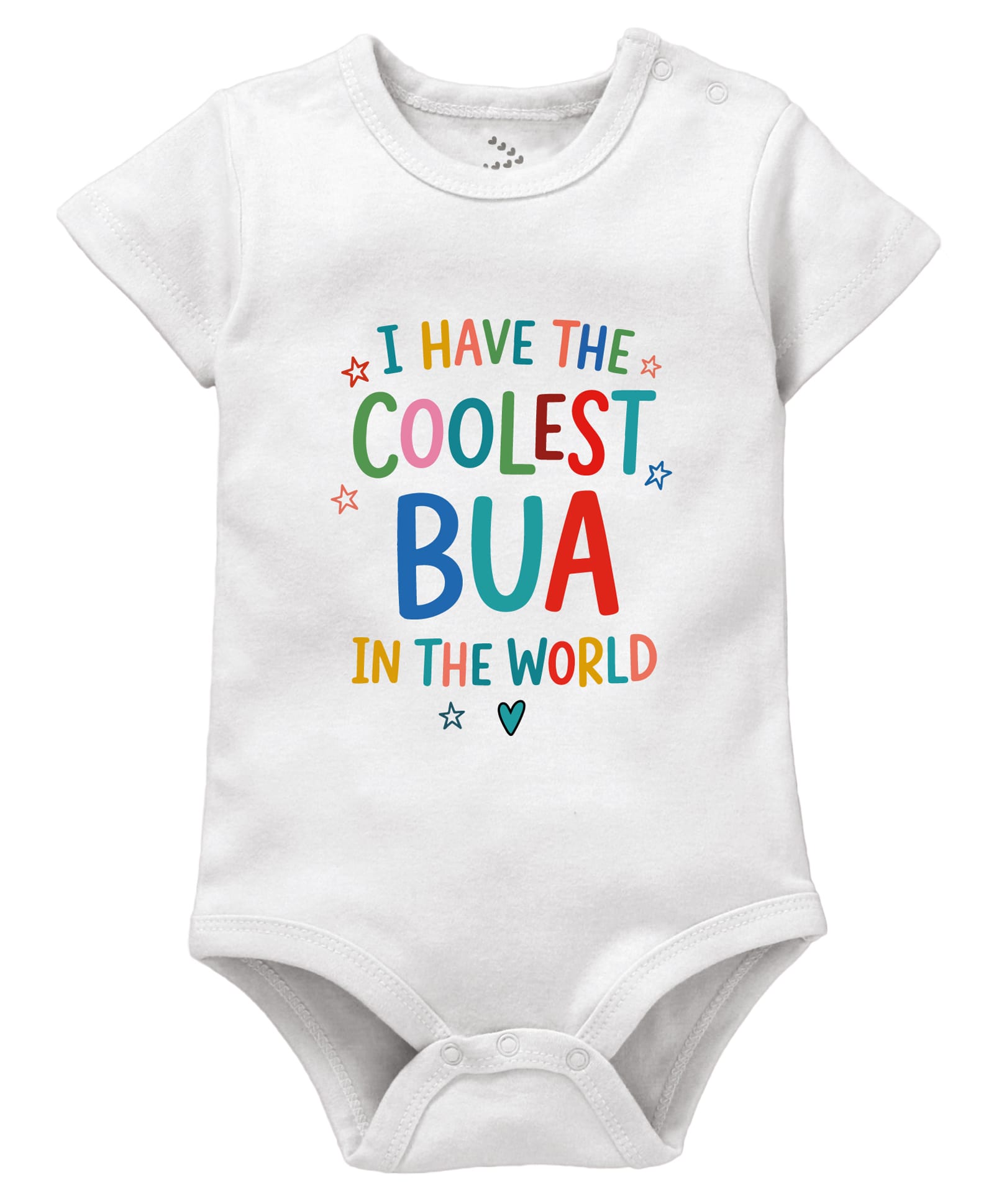 Zeezeezoo 100% Cotton Knit Family Theme Half Sleeves I Have The Coolest Bua In The World Printed Onesie - White-picture-11