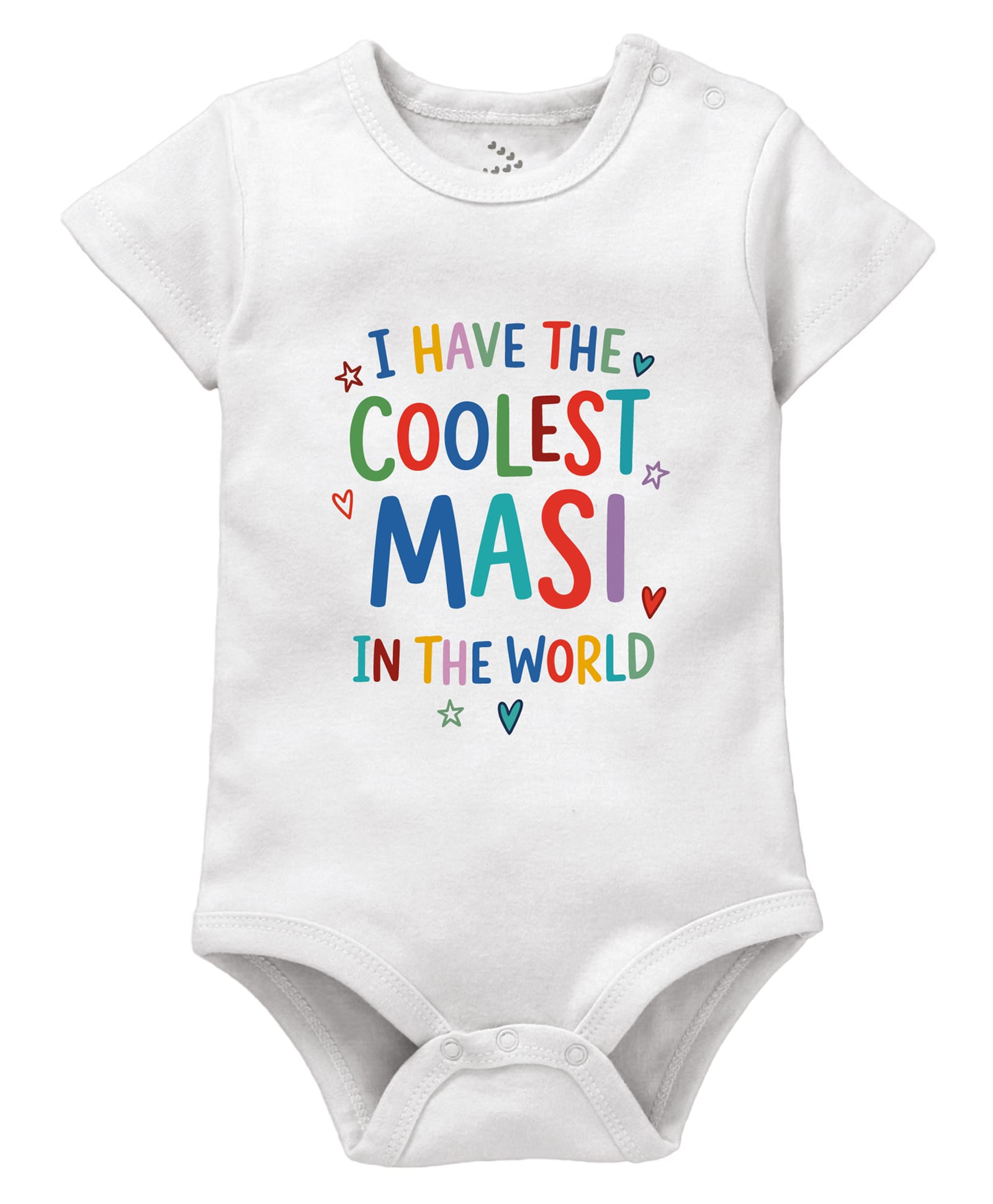 Zeezeezoo 100% Cotton Knit Family Theme Half Sleeves I Have The Coolest Masi In The World Printed Onesie - White-picture-38
