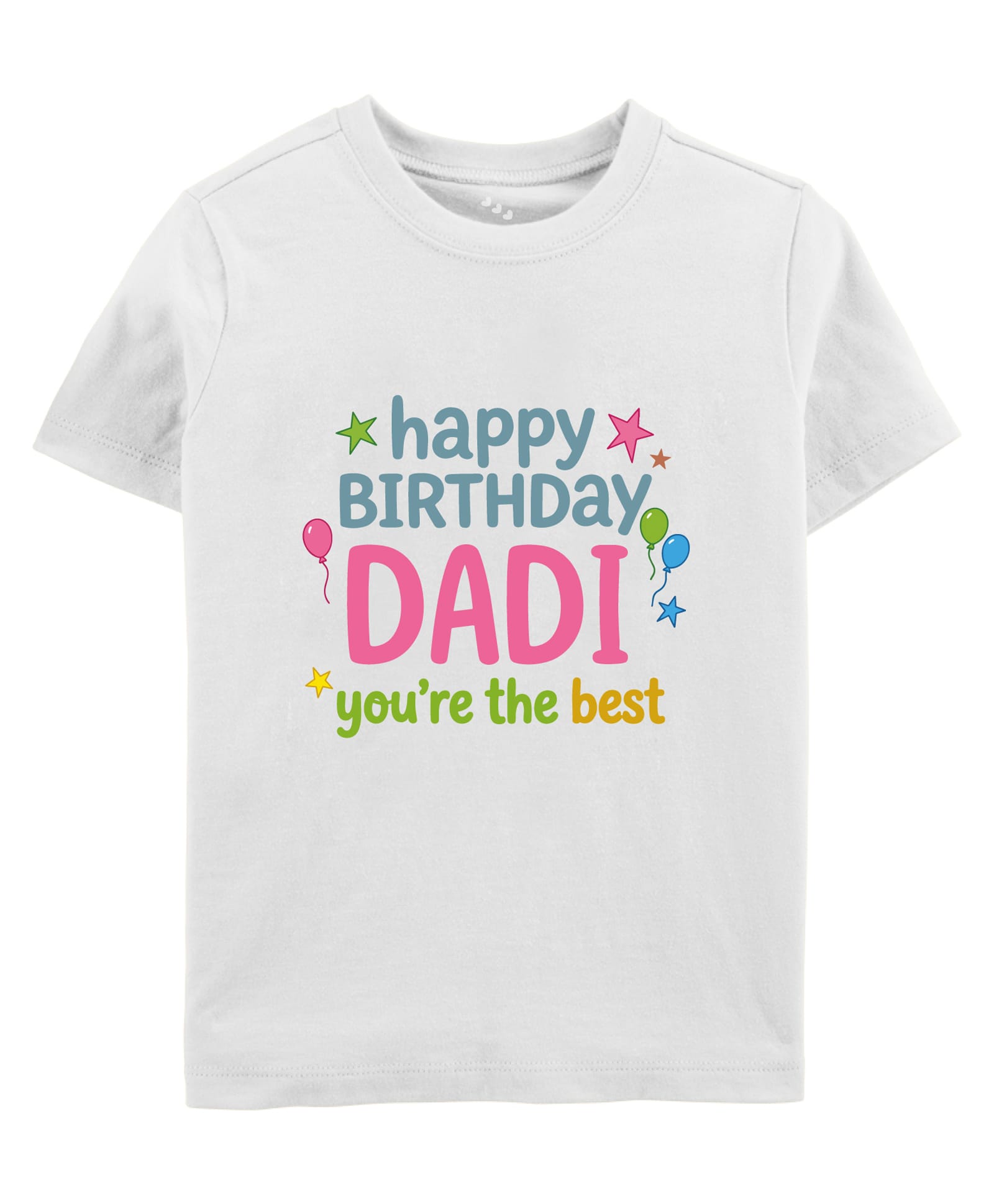 Zeezeezoo Cotton Knit Family Theme Half Sleeves Happy Birthday Dadi Text Printed Tee - White-picture-33