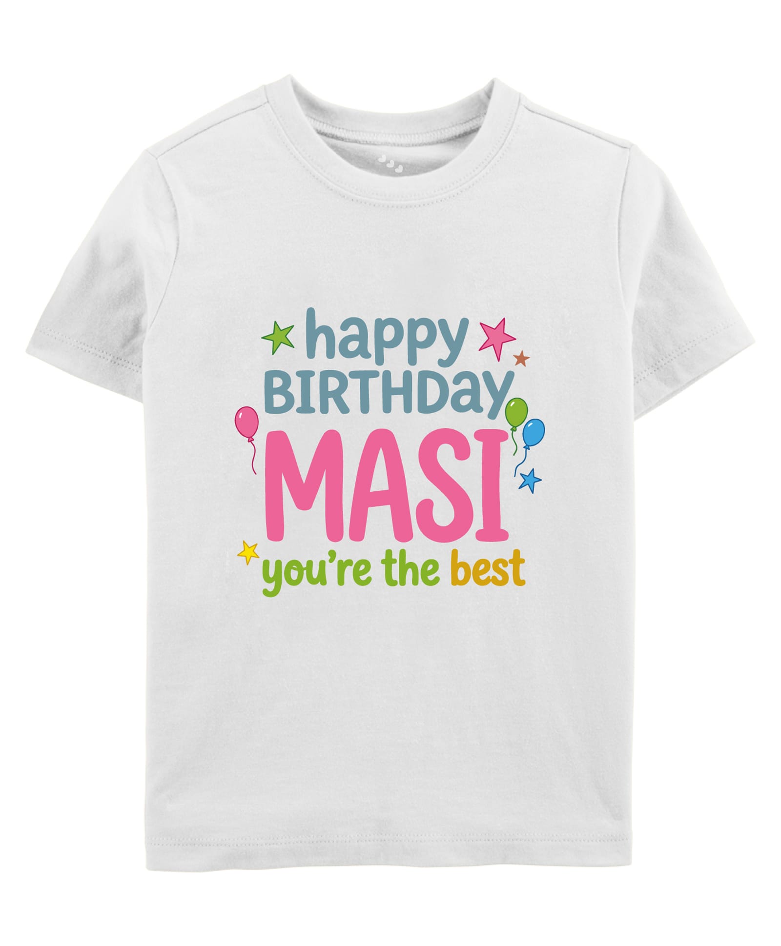 Zeezeezoo Cotton Knit Family Theme Half Sleeves Happy Birthday Masi Text Printed Tee - White-picture-46