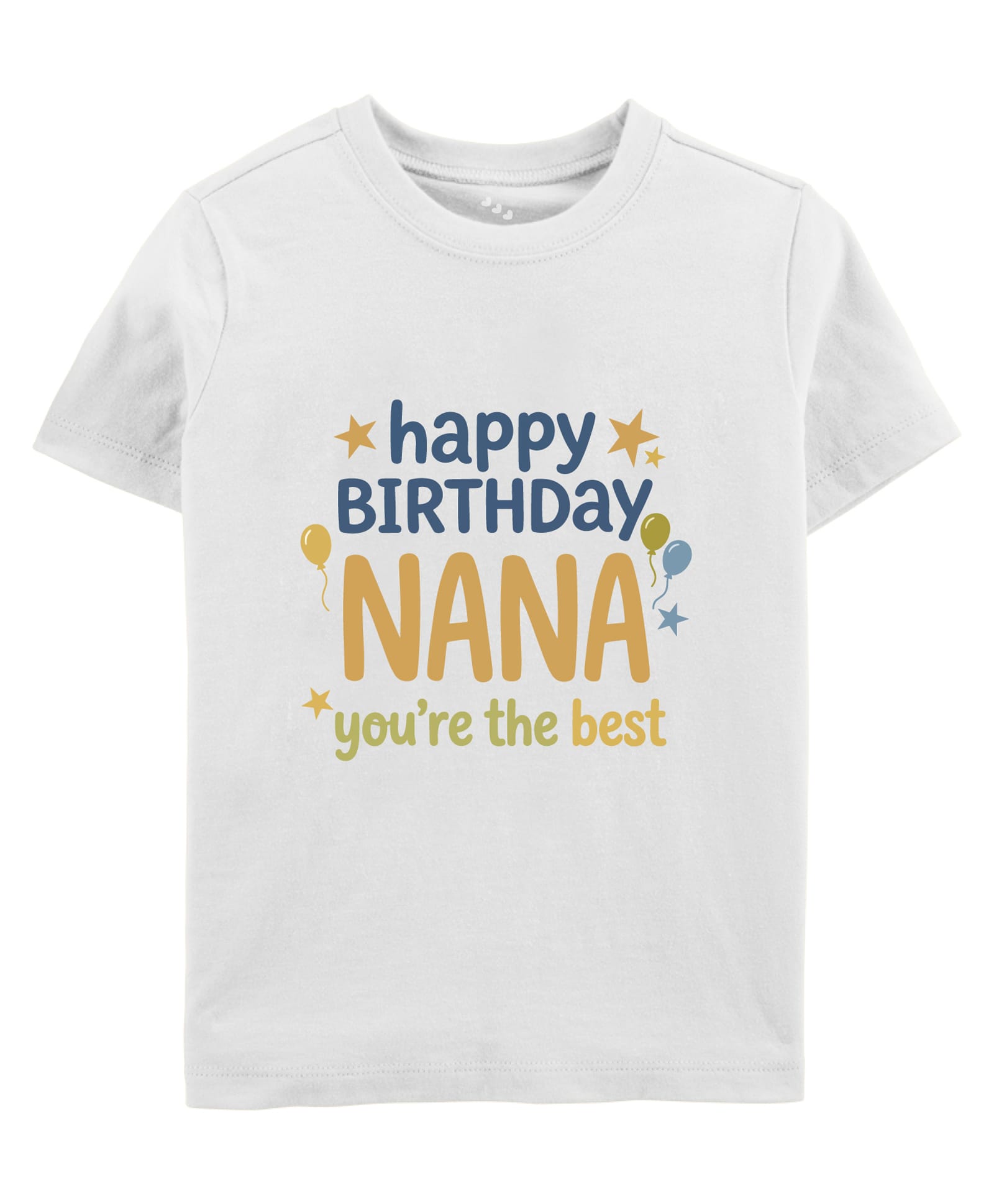 Zeezeezoo Cotton Knit Family Theme Half Sleeves Happy Birthday Nana Text Printed Tee - White-picture-20