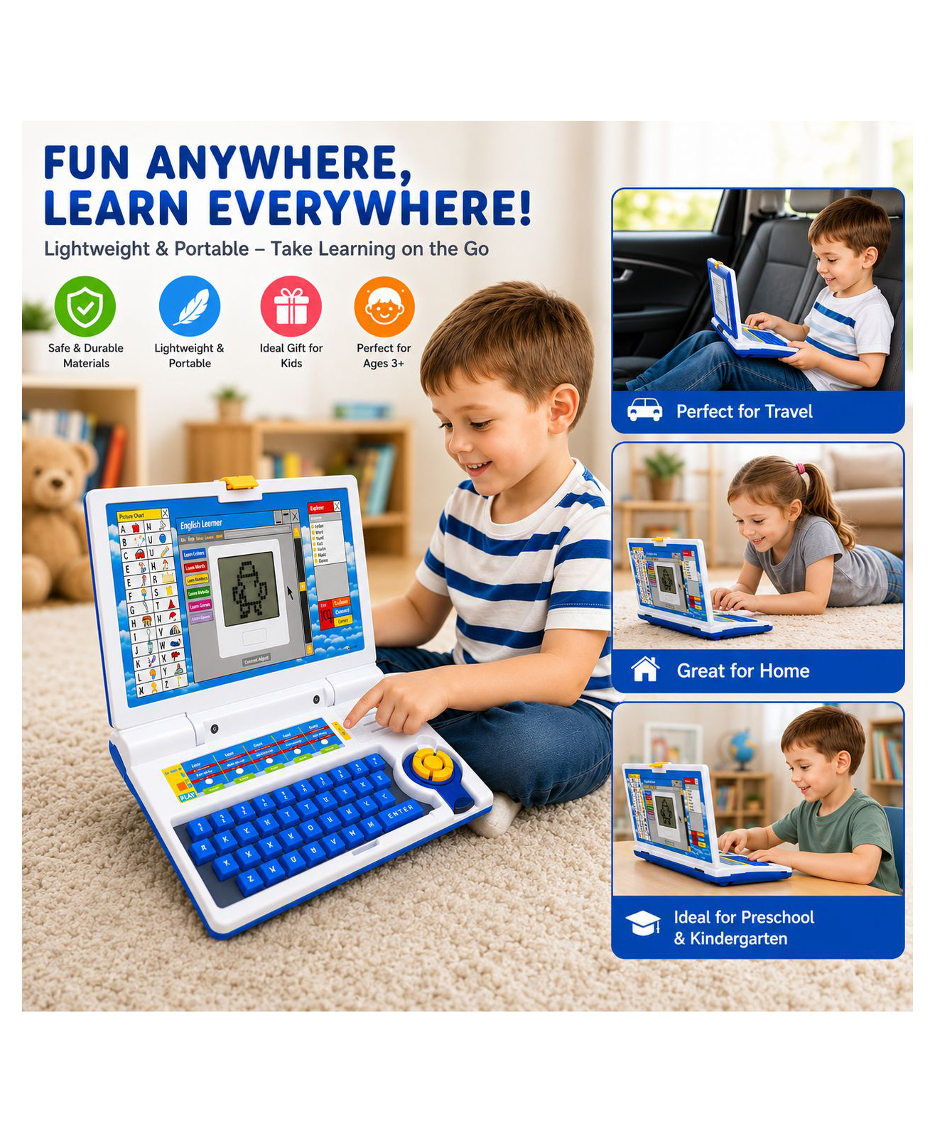 NHR Educational Learning Laptop for Kids, Toy Computer with Music, Sound & Learning Games, Early Learning Educational Toy, Gift for Boys & Girls-image-16