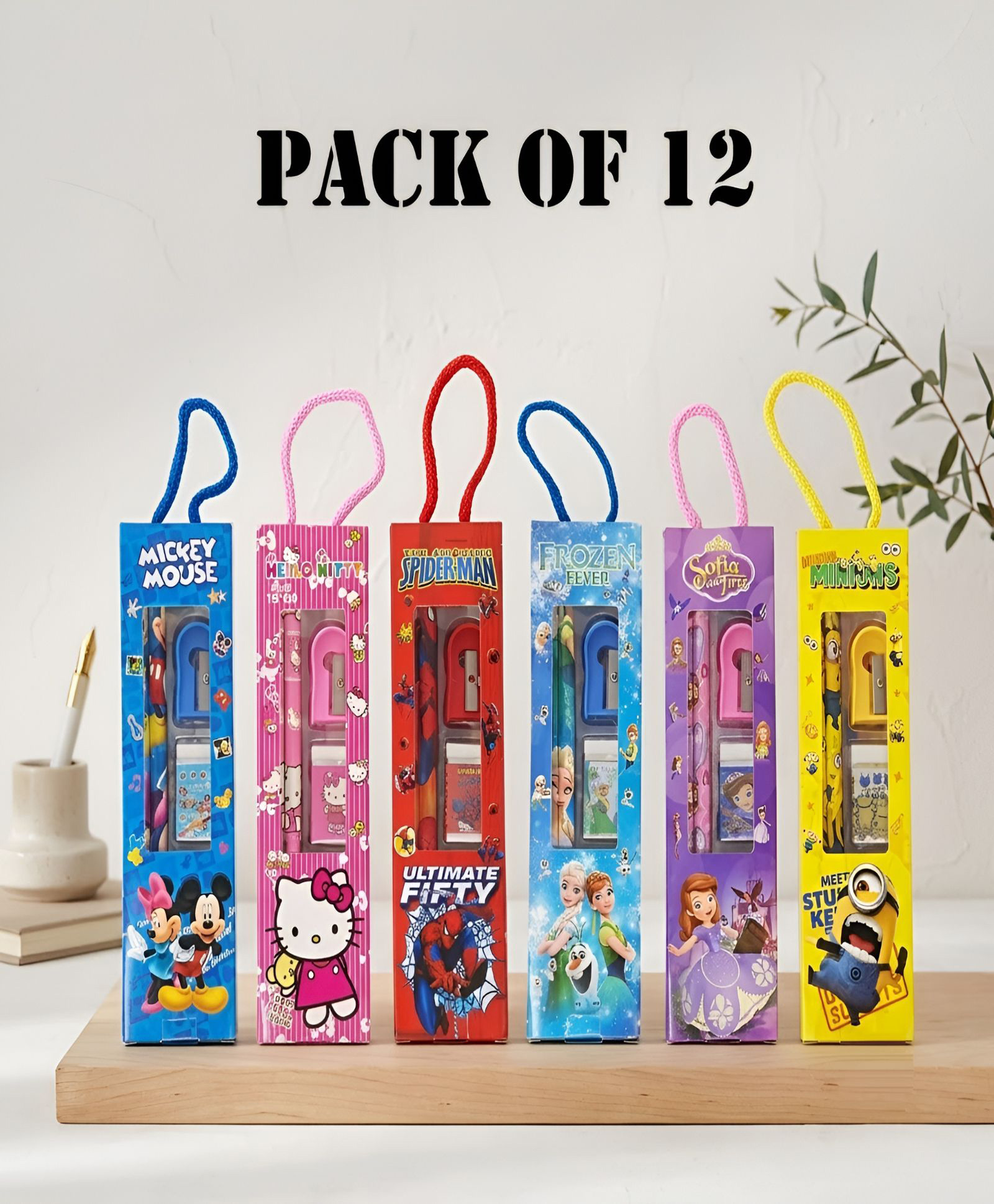 SCHOOLISH Kids Stationery Kit for Birthday Return Gift | Pencils, Eraser, Scale & Sharpener | Ideal for School, Party Distribution, Festivals & Classroom Gifts- PACK OF 12- COLOR MAY VARY-picture-22