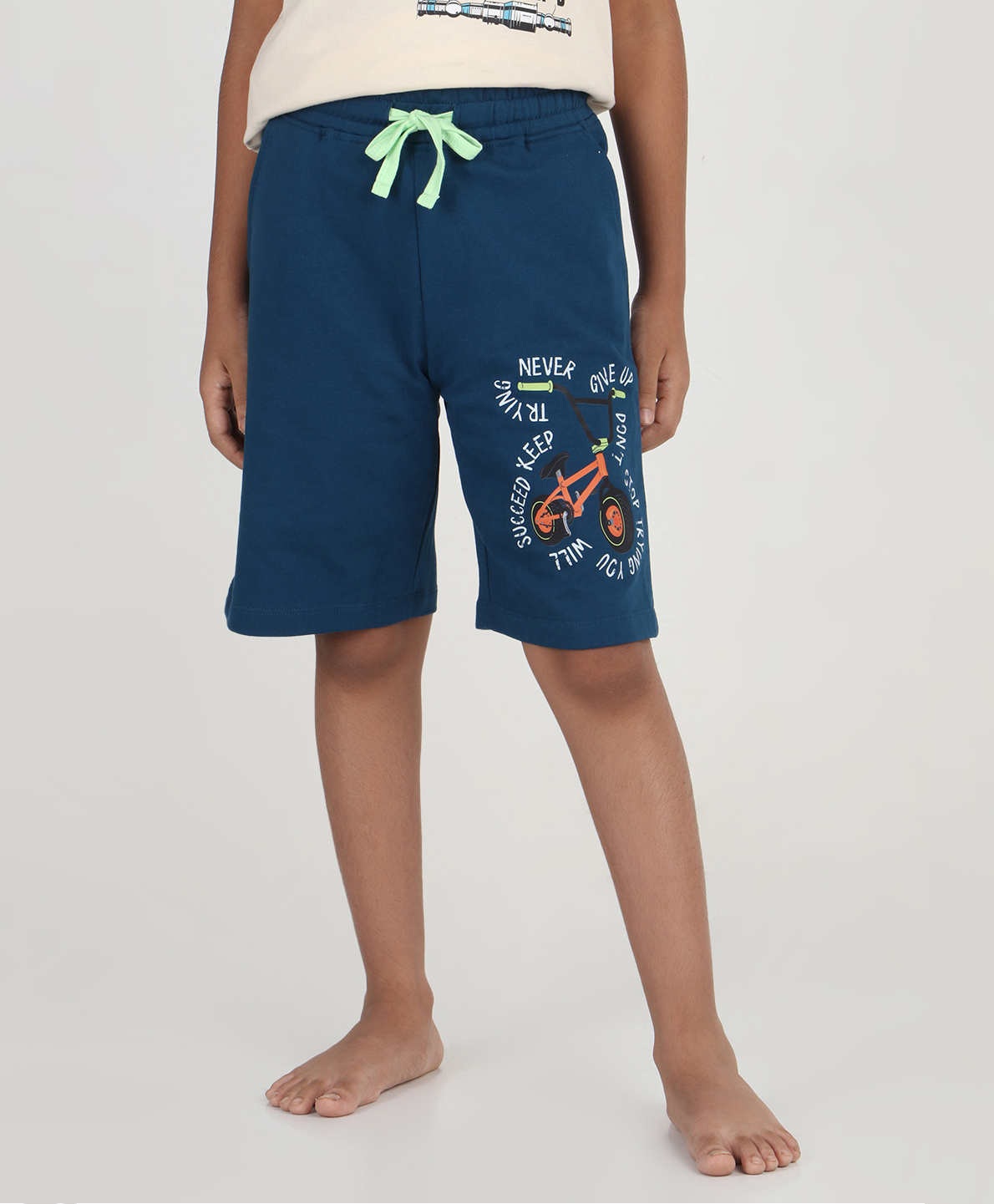 REBORN Cotton Woven Bicycle Printed Shorts - Navy Blue-picture-15