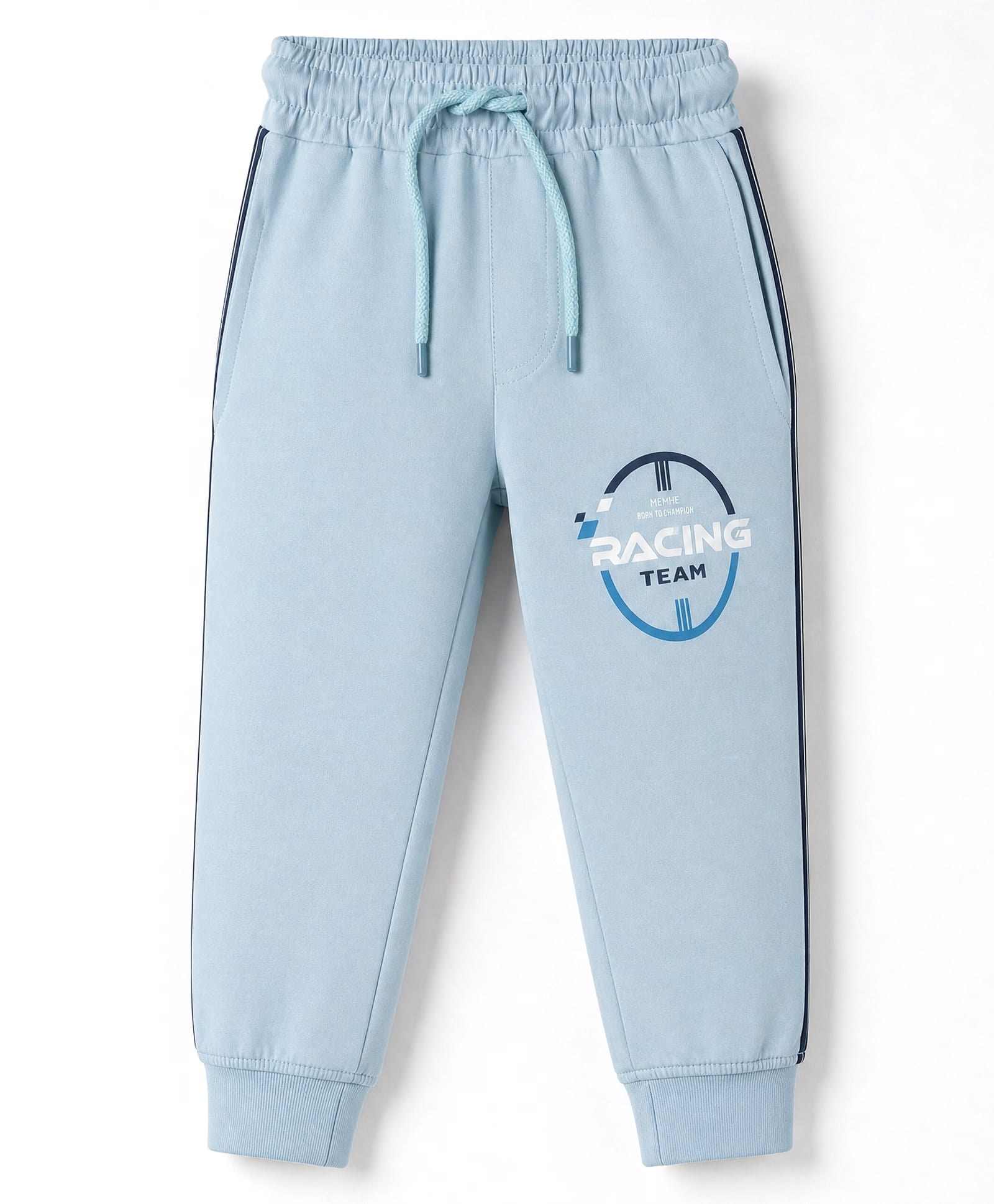 Taeko Single Jersey Knit Full Length Lounge Pants With Text Print - Blue-picture-13