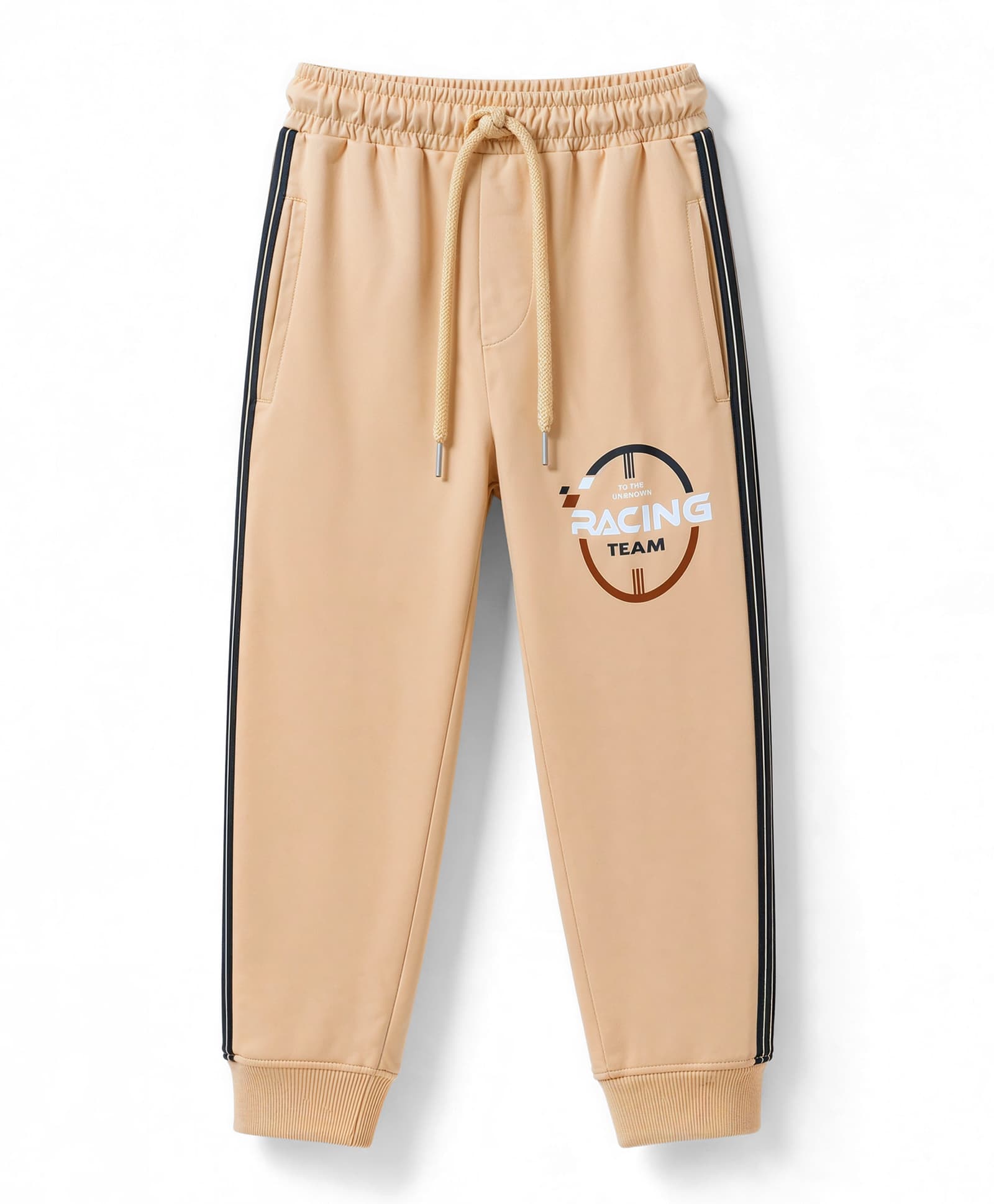 Taeko Single Jersey Knit Full Length Lounge Pants With Text Print - Peach-image-49