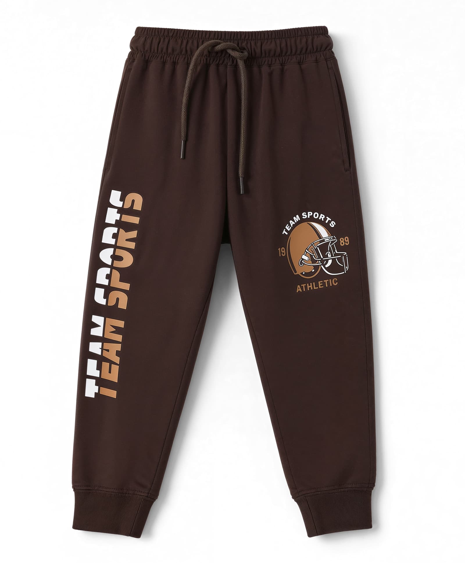 Taeko Single Jersey Knit Full Length Text Printed Lounge and Track Pants - Brown-picture-23