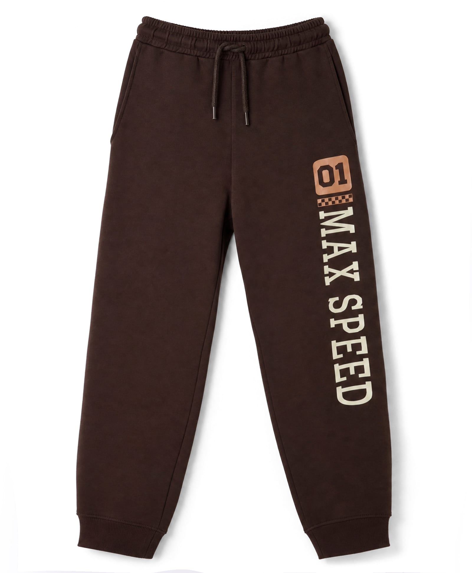 Taeko Single Jersey Knit Lounge Pants With Text Print - Brown-picture-19