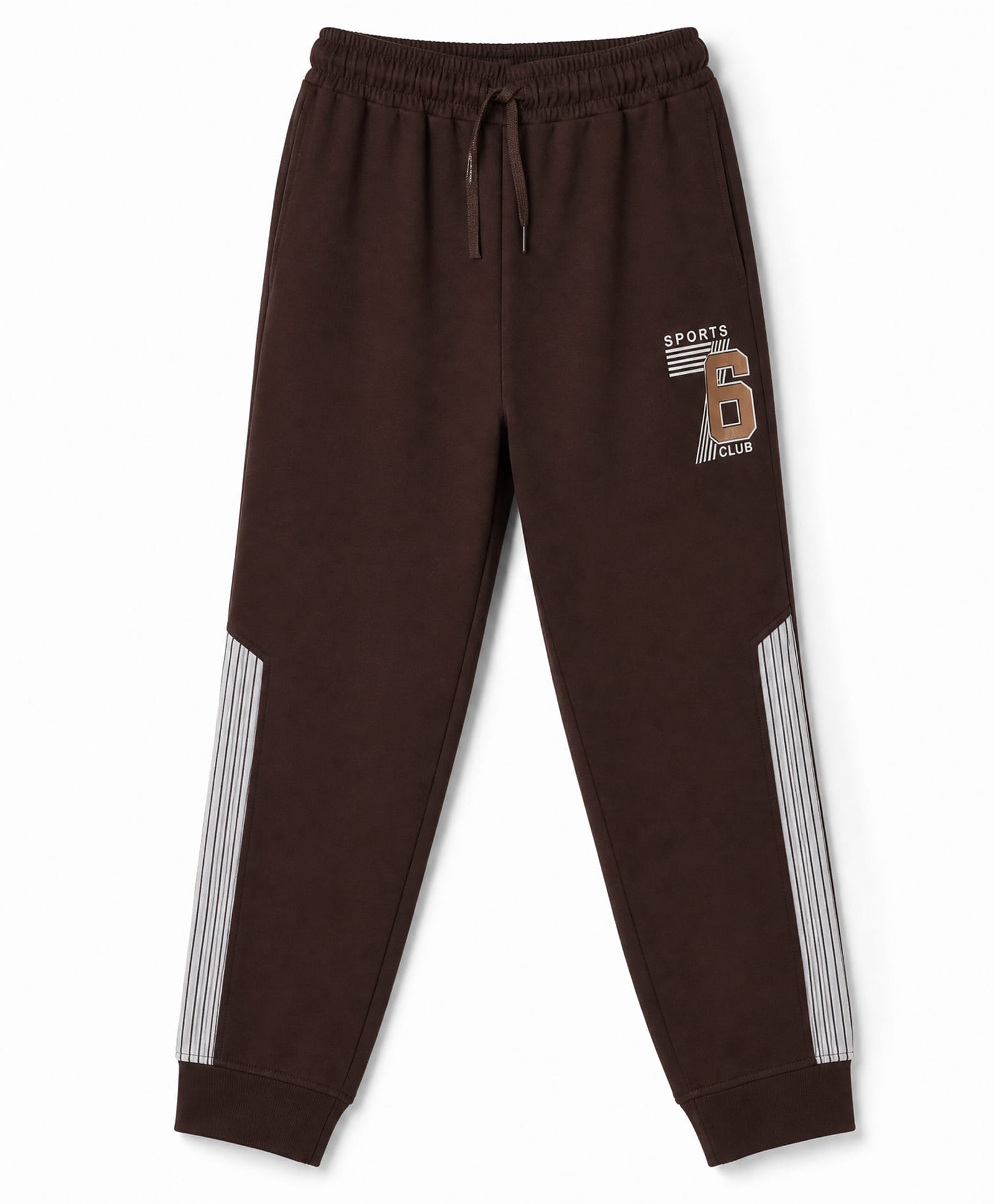 Taeko Single Jersey Knit Full Length Lounge Pants With Text Print - Brown-picture-11