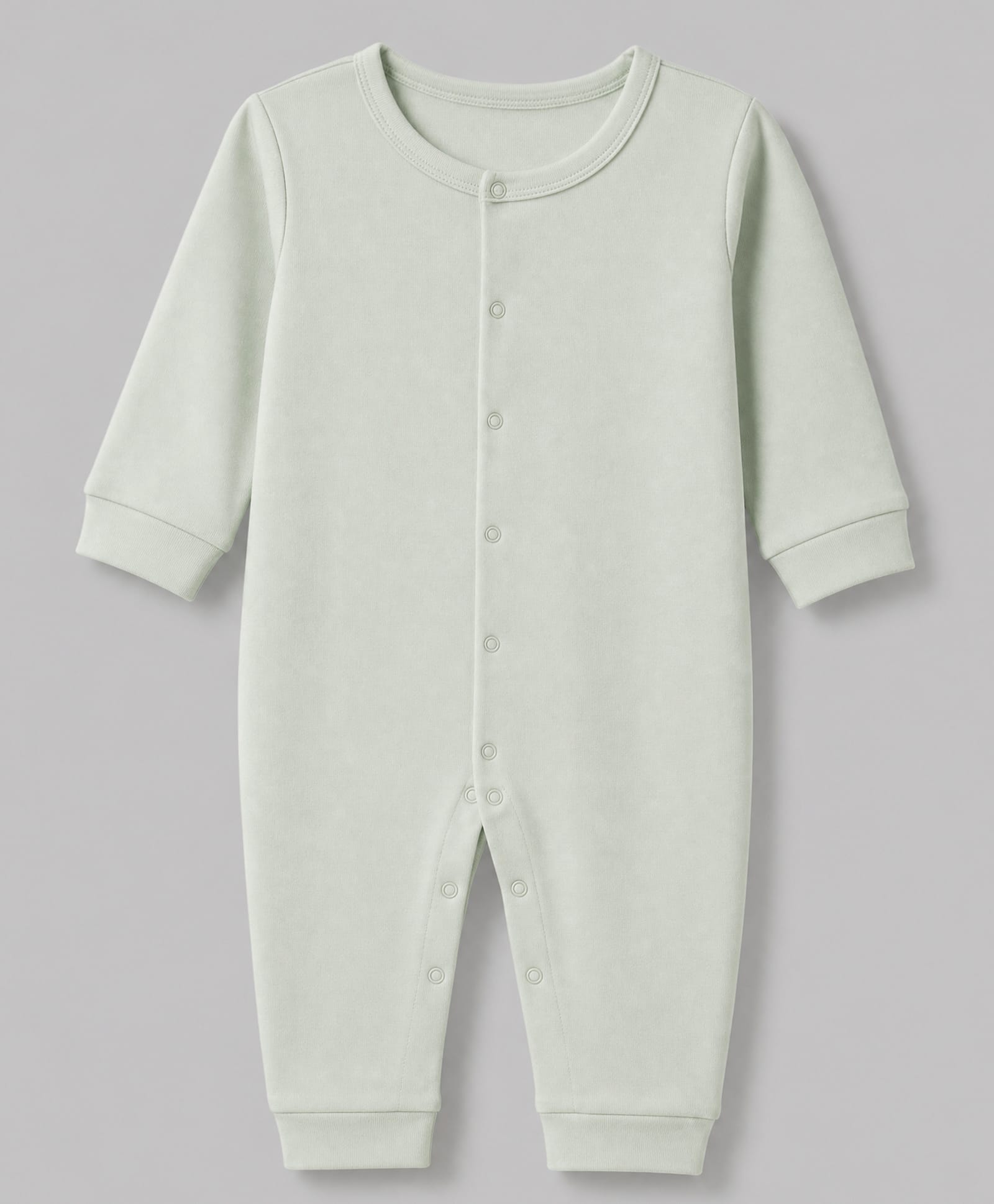 Babyhug Interlock Knit 100% Cotton Full Length Romper - Light Blue-image-41