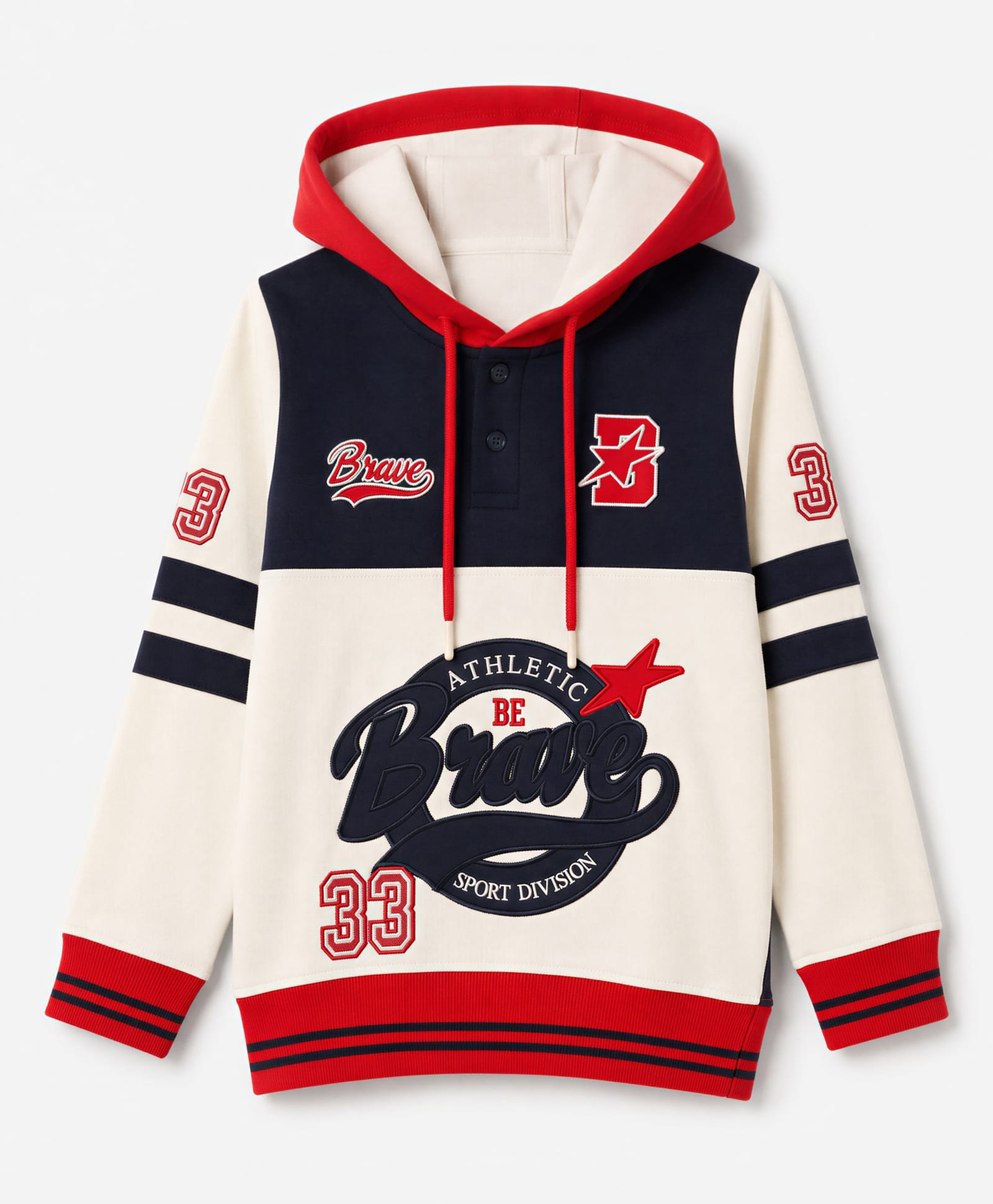 Pine Kids Cotton Knit Sweatshirt with Full Sleeves and Athletic Text Print - White-image-10