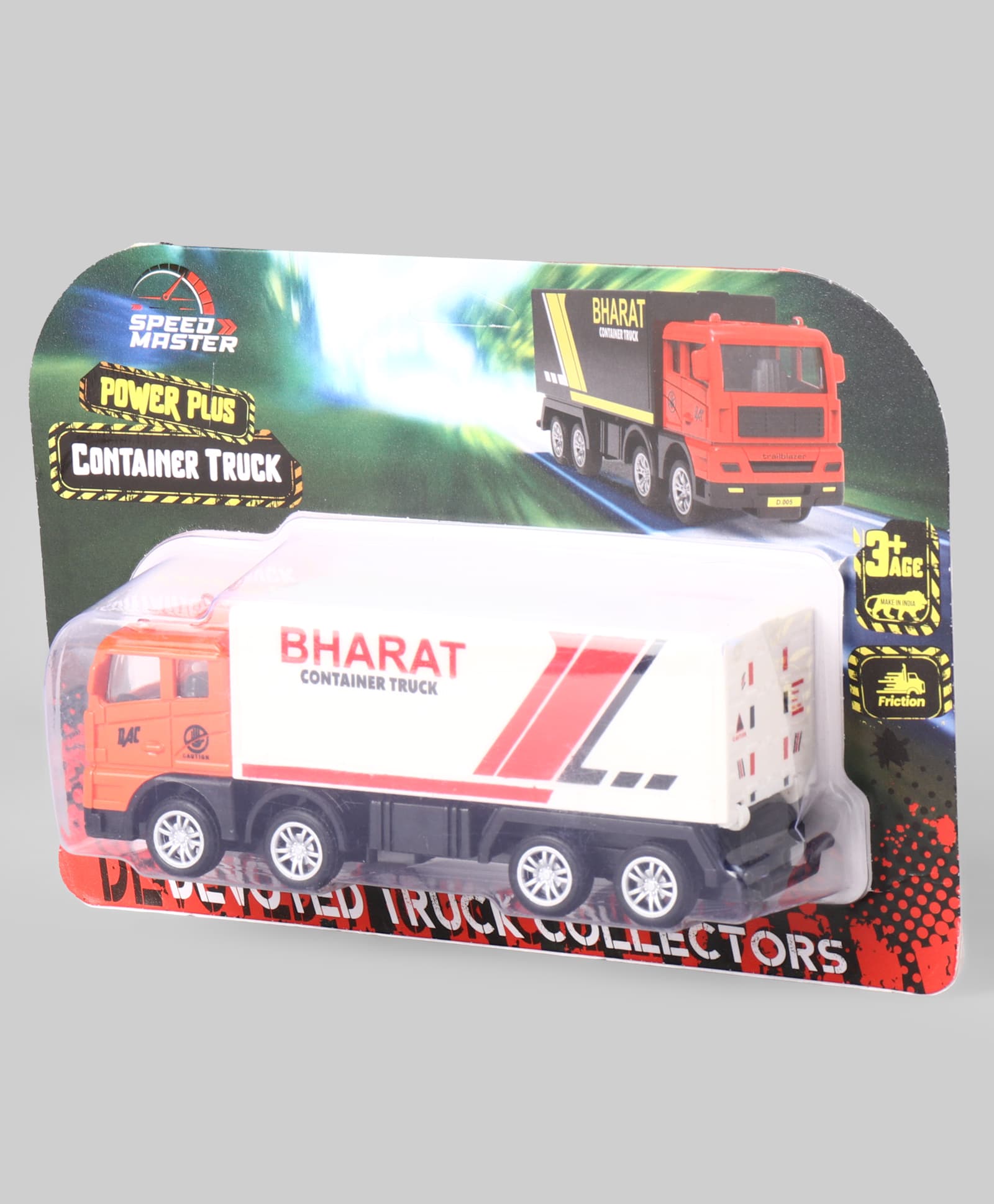 Ratnas Speed Master Container Truck Toy with Friction Power - Orange & White-picture-0