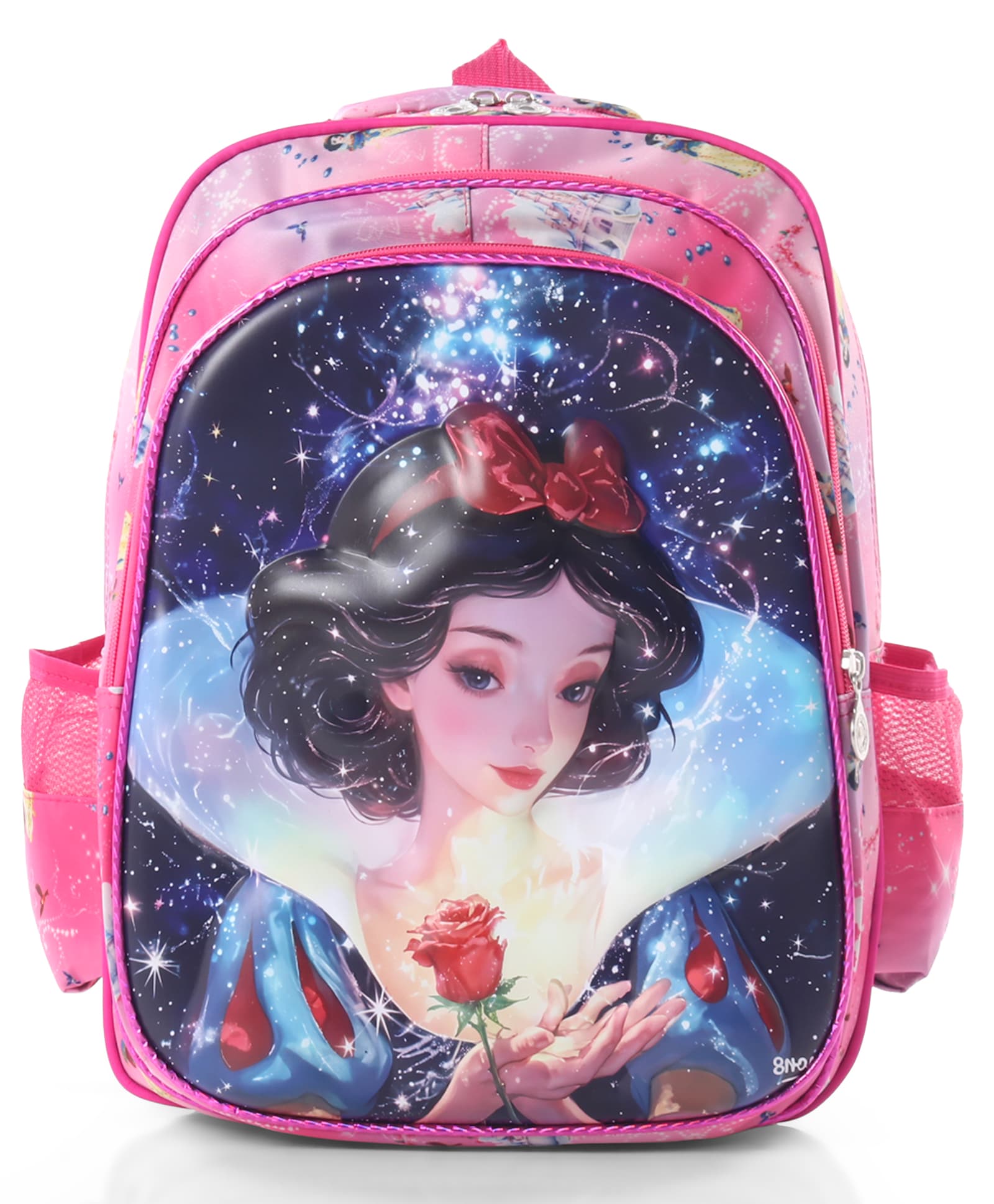 Purple Tots Snow White Character Backpack for Kids | 3D Design with Pink Finish- 16.25 Inches-image-39