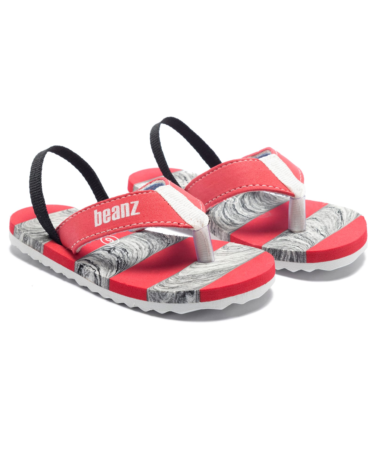 Beanz Striped Back Strap Flip Flops - Red & Multi Colour-picture-24