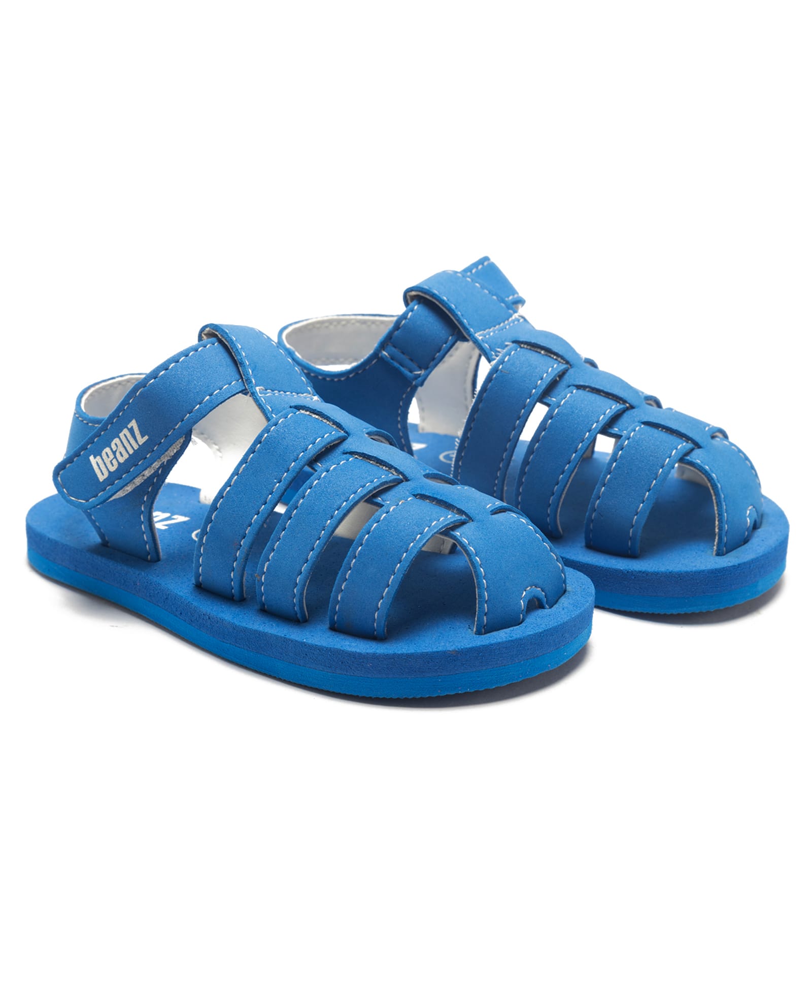 Beanz Solid Velcro Closure Sandals - Royal Blue-picture-31