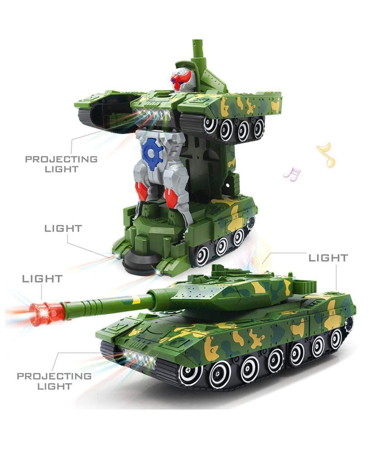 AKN TOYS Army Battle War Tank Car Vehicle Toy with Light and Sound Toy Bump Go Crawling Army Tank Toy - PACK OF - 1 - ( COLOR MAY VARY )-image-14